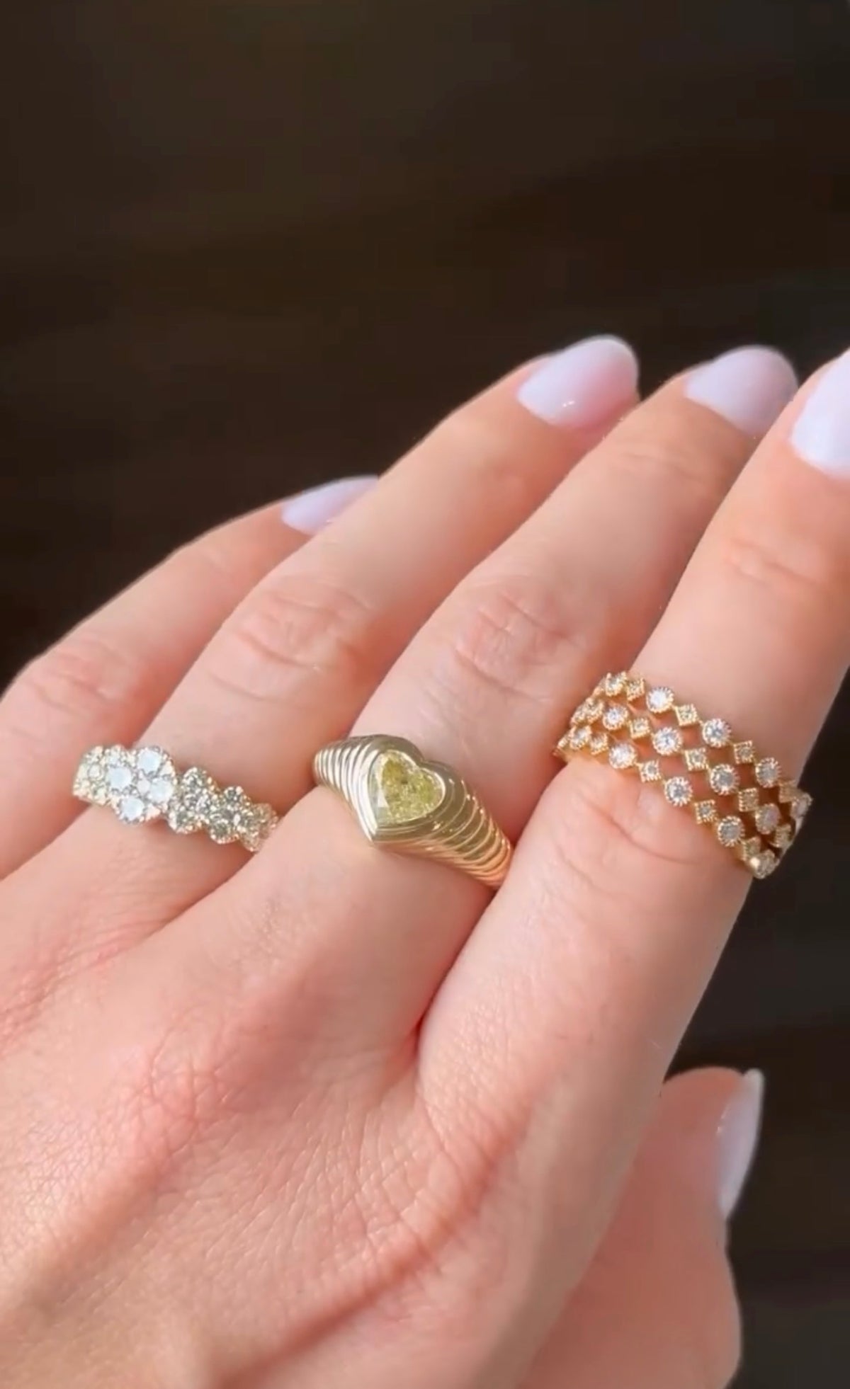 YELLOW DIAMOND HEART RING