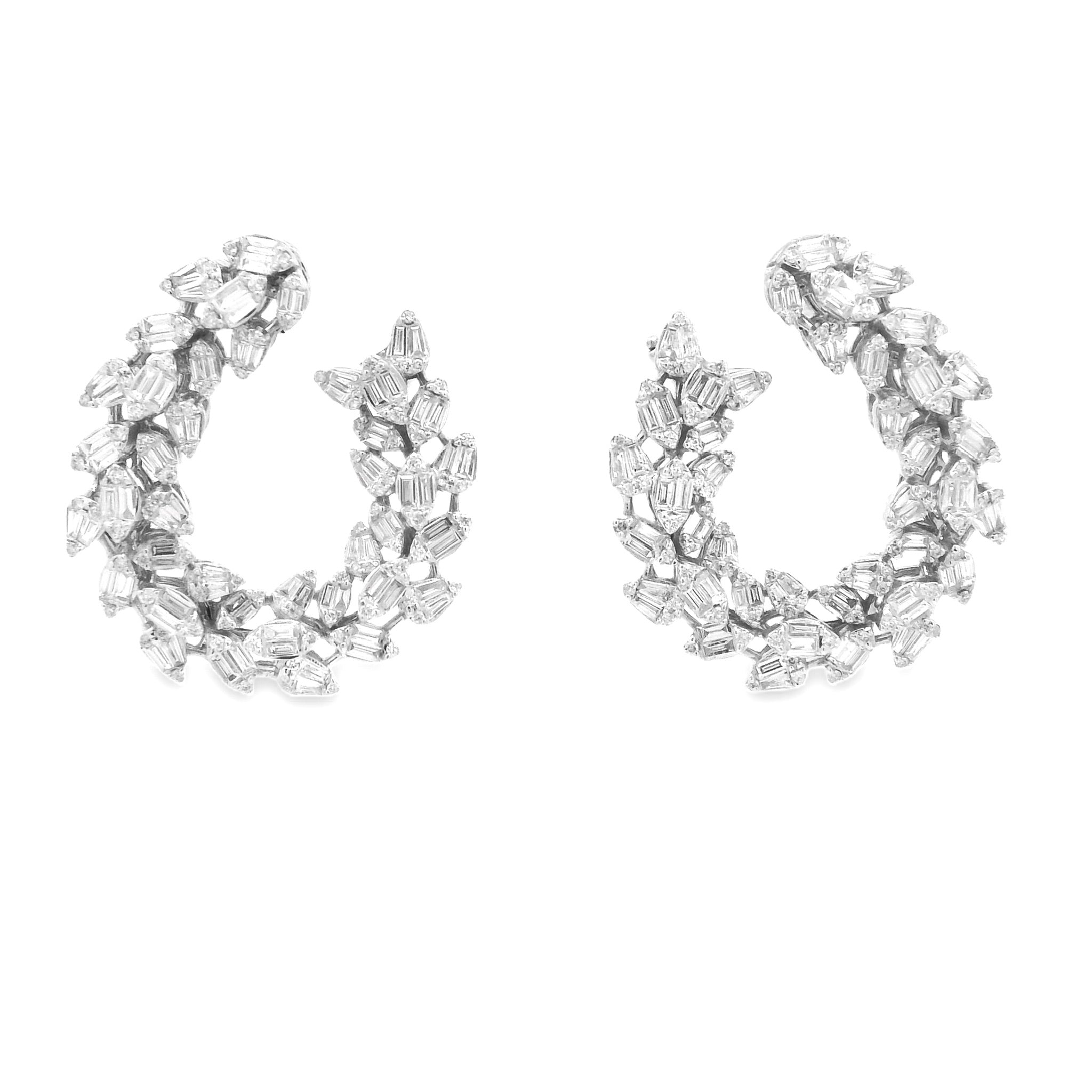 RONDELLE BAGUETTE DIAMOND EARRINGS