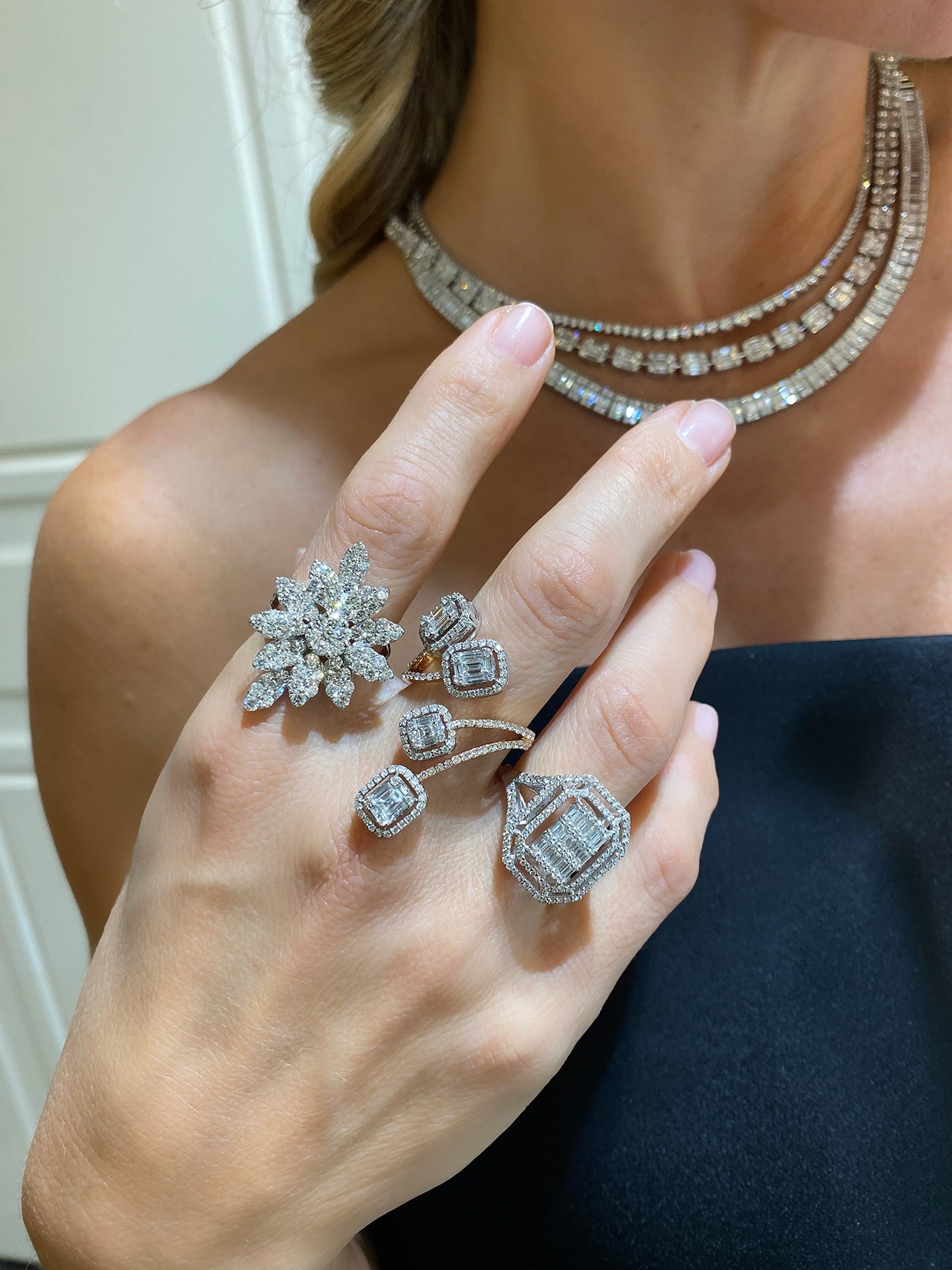 GEOMETRIC FLAT DIAMOND RING