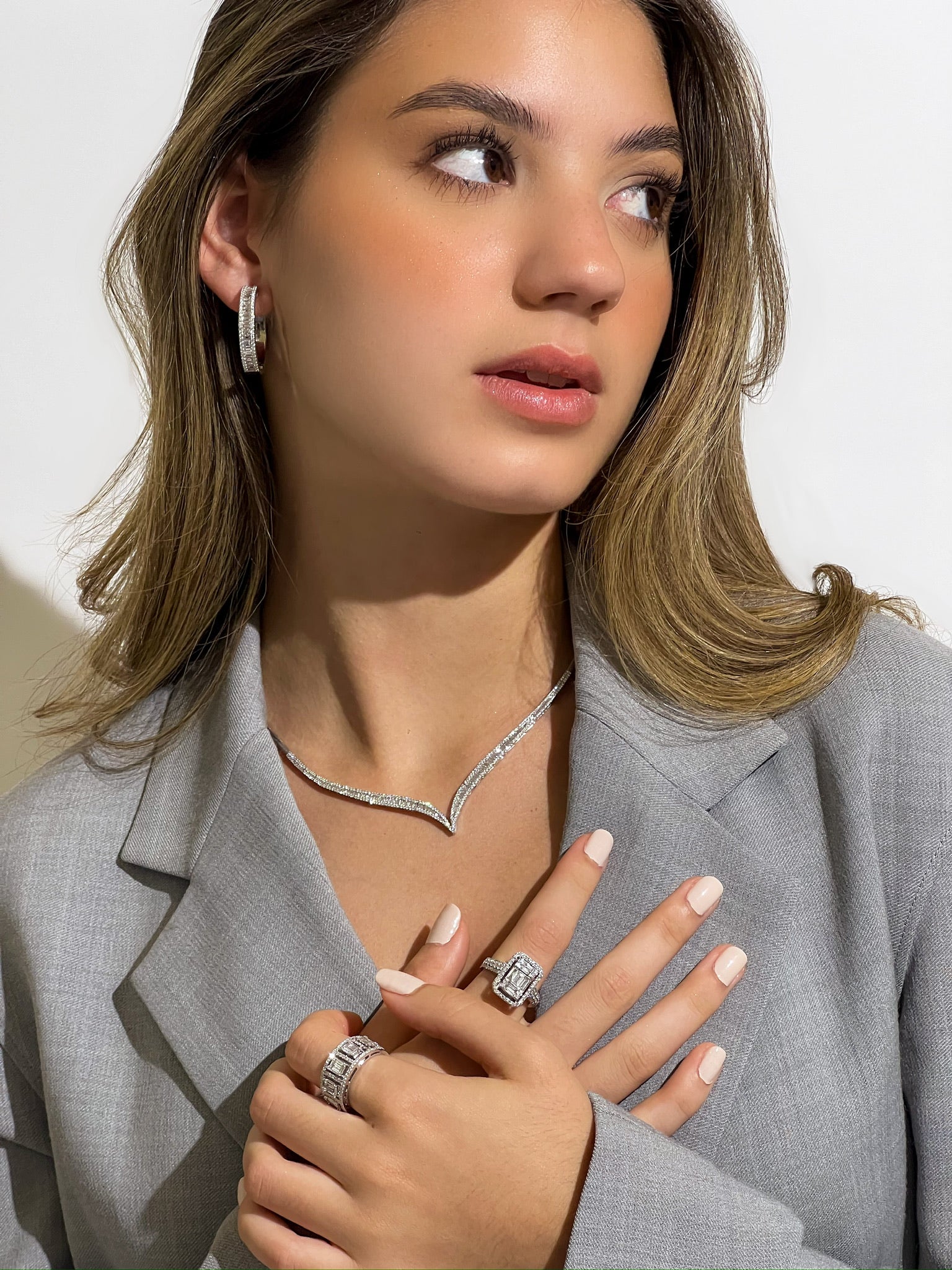 LUMINOS BAGUETTE ORBIT HOOPS