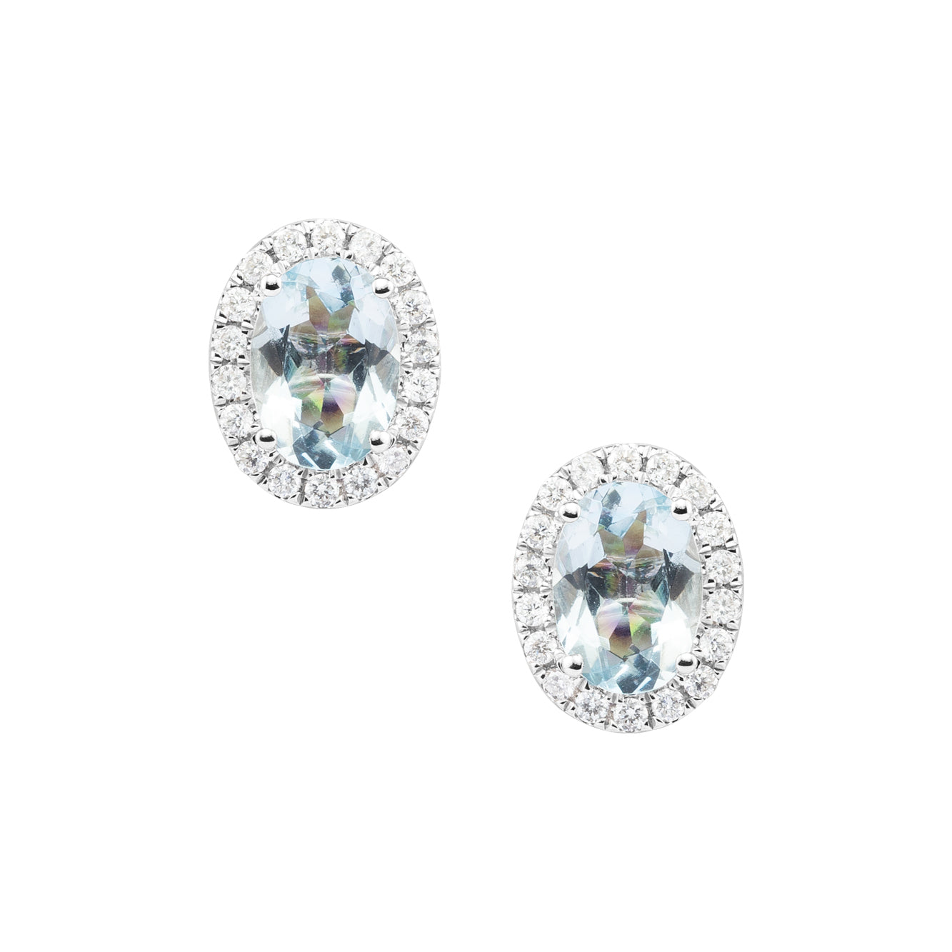 AQUAMARINE OVAL STUDS