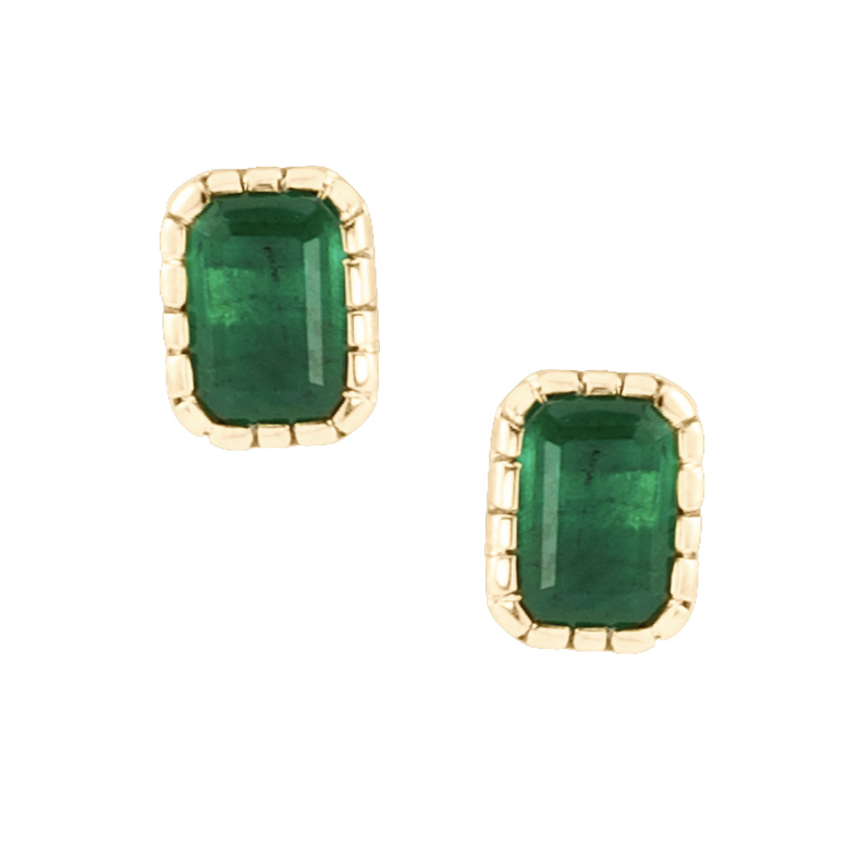 EMERALD FRAMED STUDS