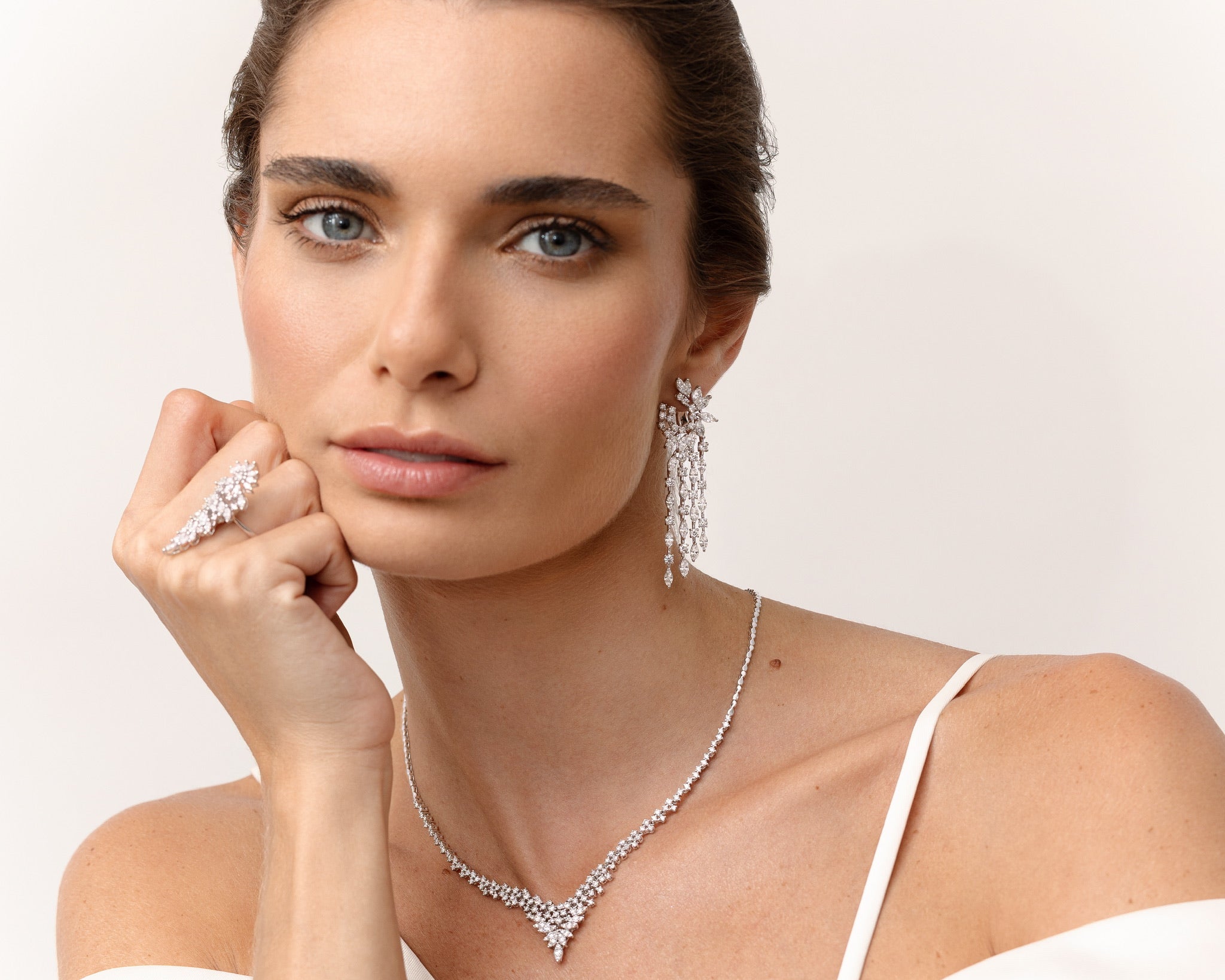 RAINDROP RADIANCE DIAMOND DANGLE EARRINGS