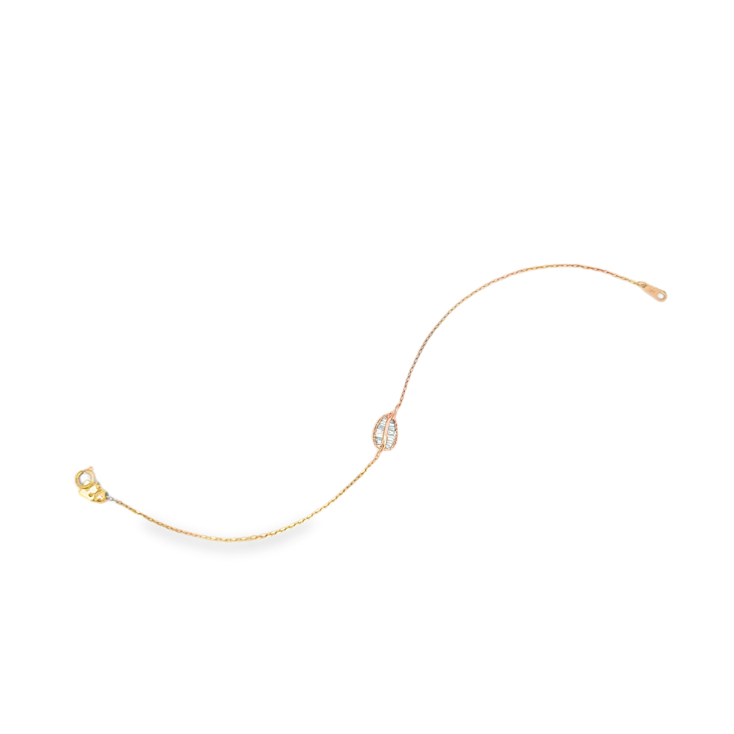 BAGUETTE DIAMOND LEAF ADJUSTABLE BRACELET