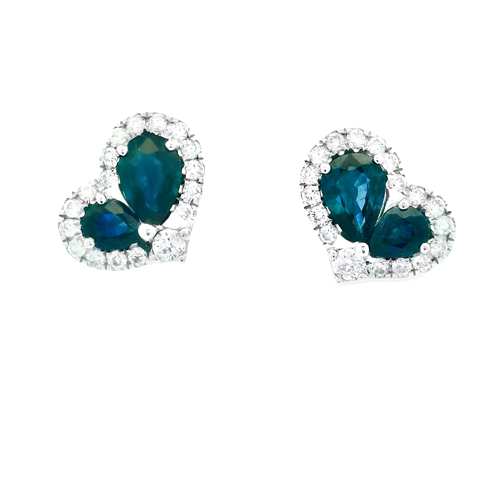 TWIN HEARTS SAPPHIRE EARRINGS