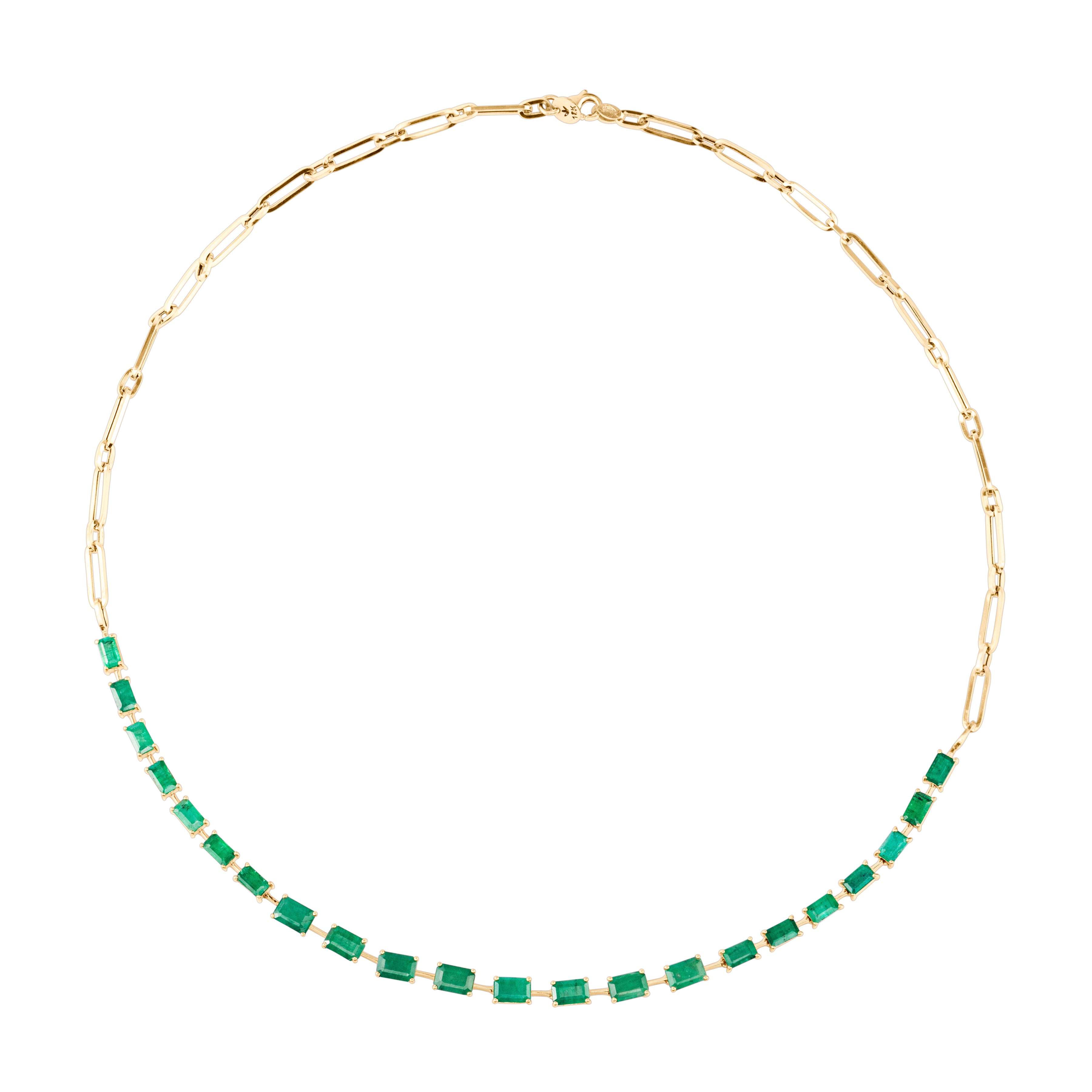 EMERALD NECKLACE WITH ADJUSTABLE CHAIN