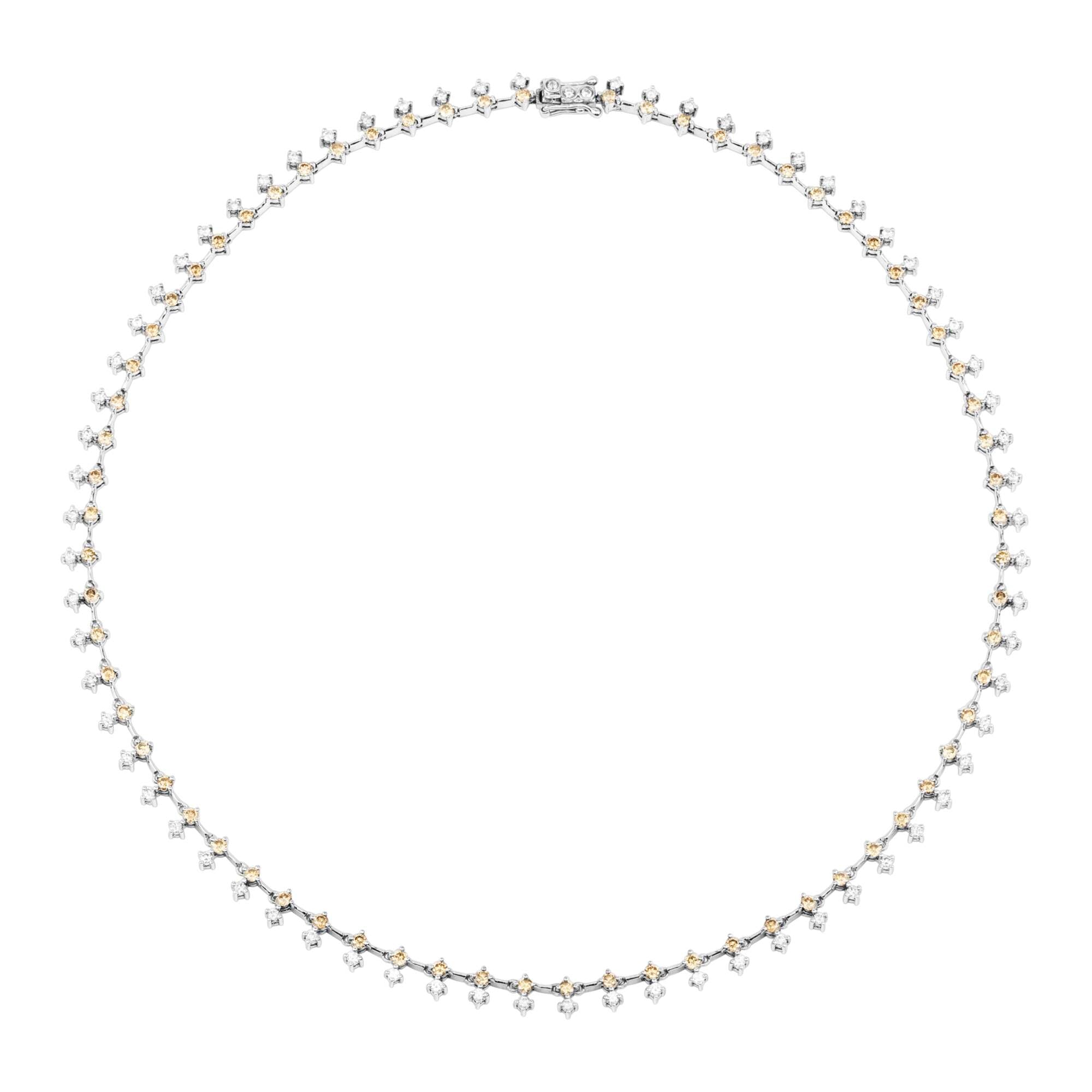WHITE AND CHAMPAGNE DIAMOND FULL NECKLACE