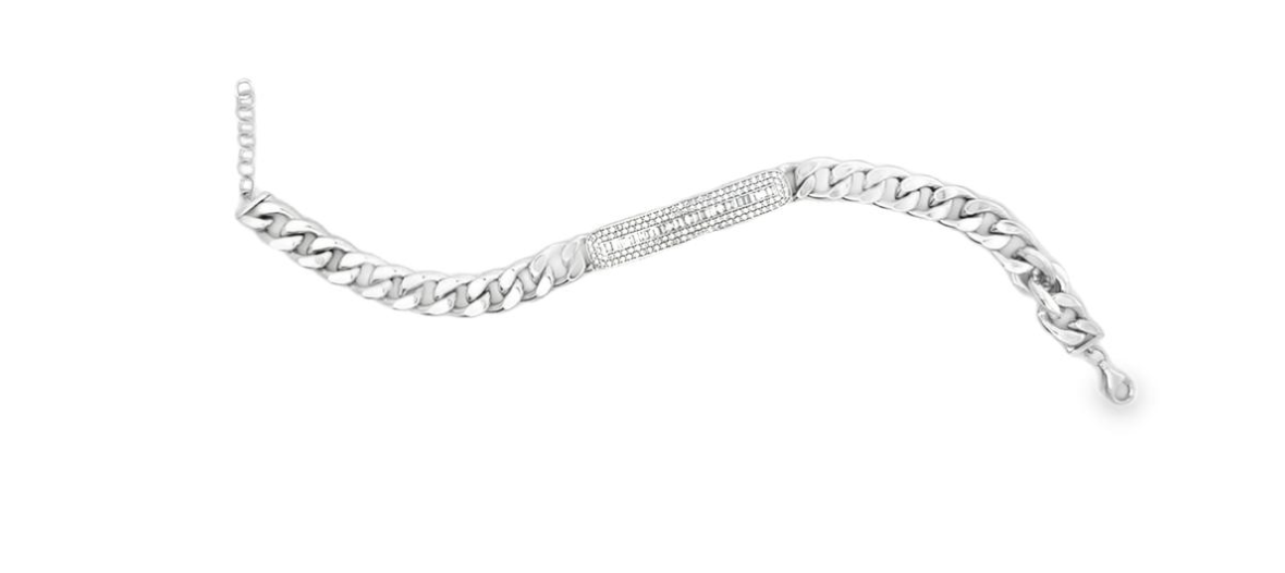 CHAIN BRACELET WITH DIAMOND PLAQUE