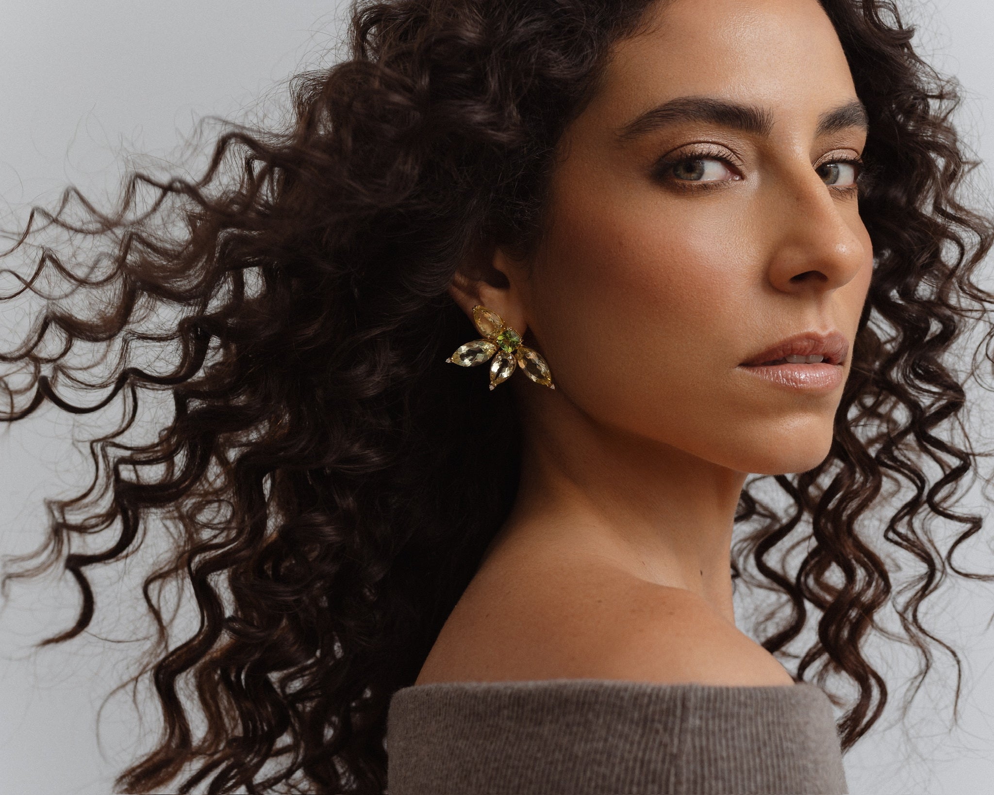 CITRINE FLOWER EARRINGS
