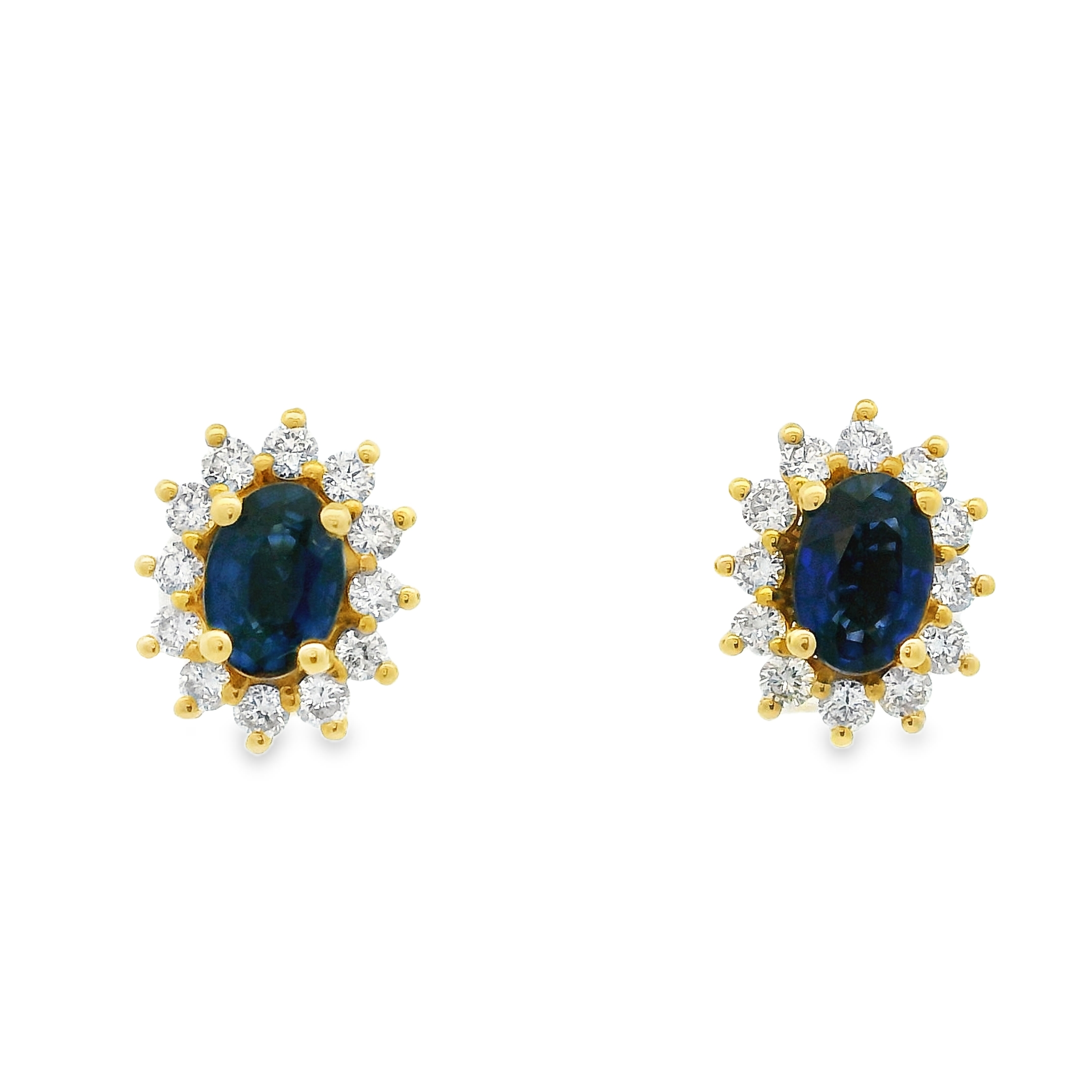 CLASSIC SAPPHIRE AND DIAMOND STUDS
