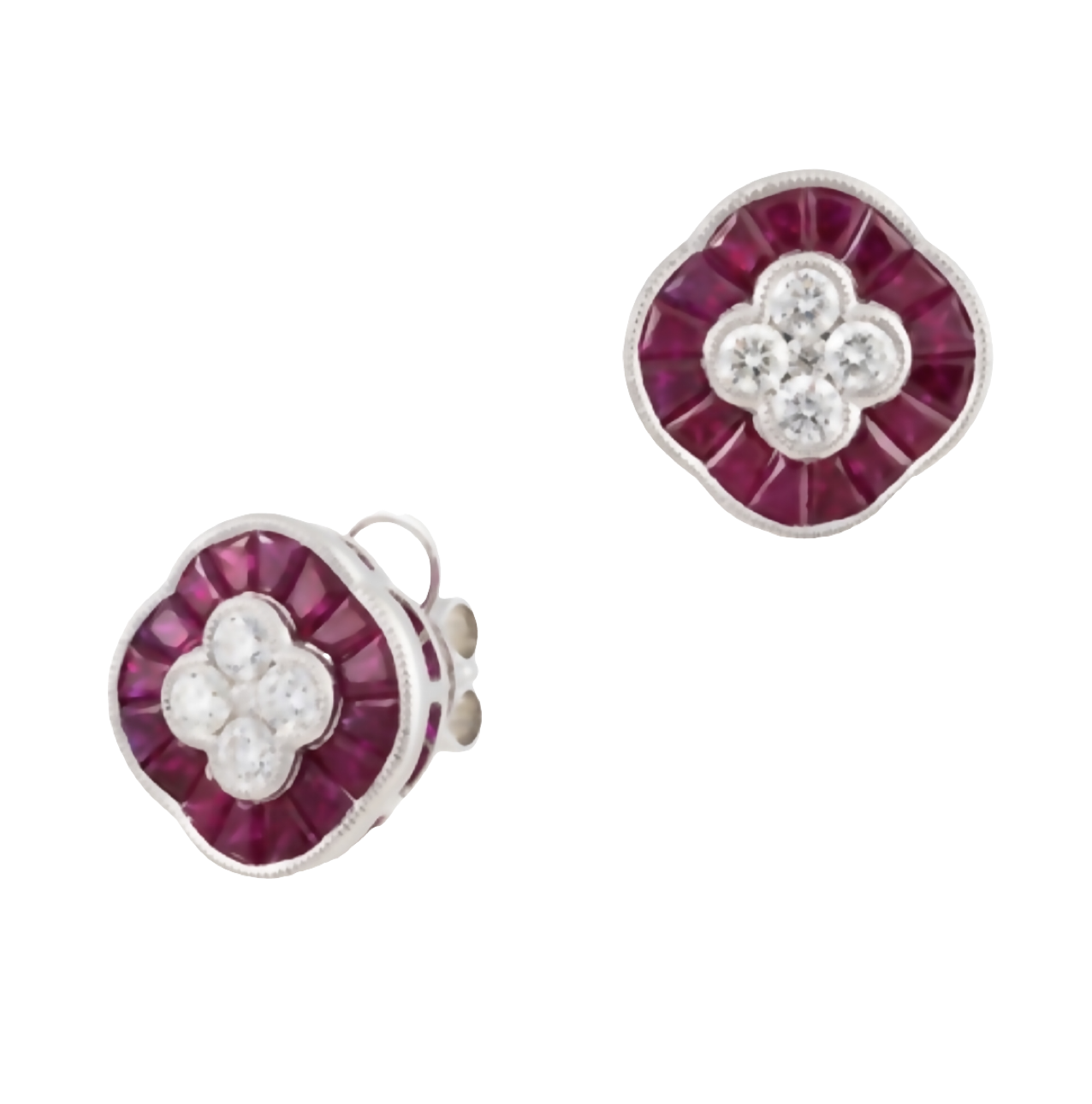 DECO RUBY STUD EARRINGS