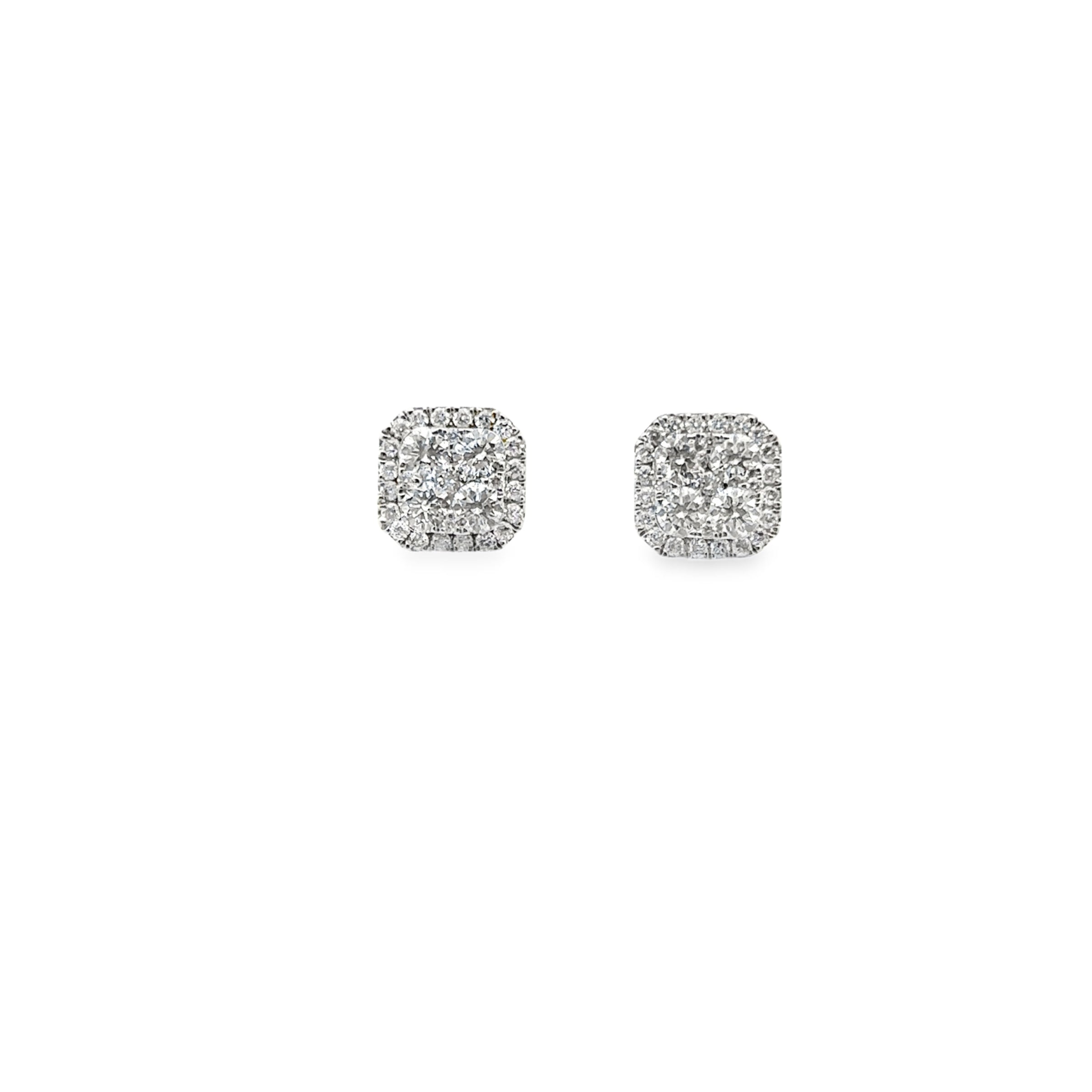 SQUARE 4 TIP DIAMOND STUDS