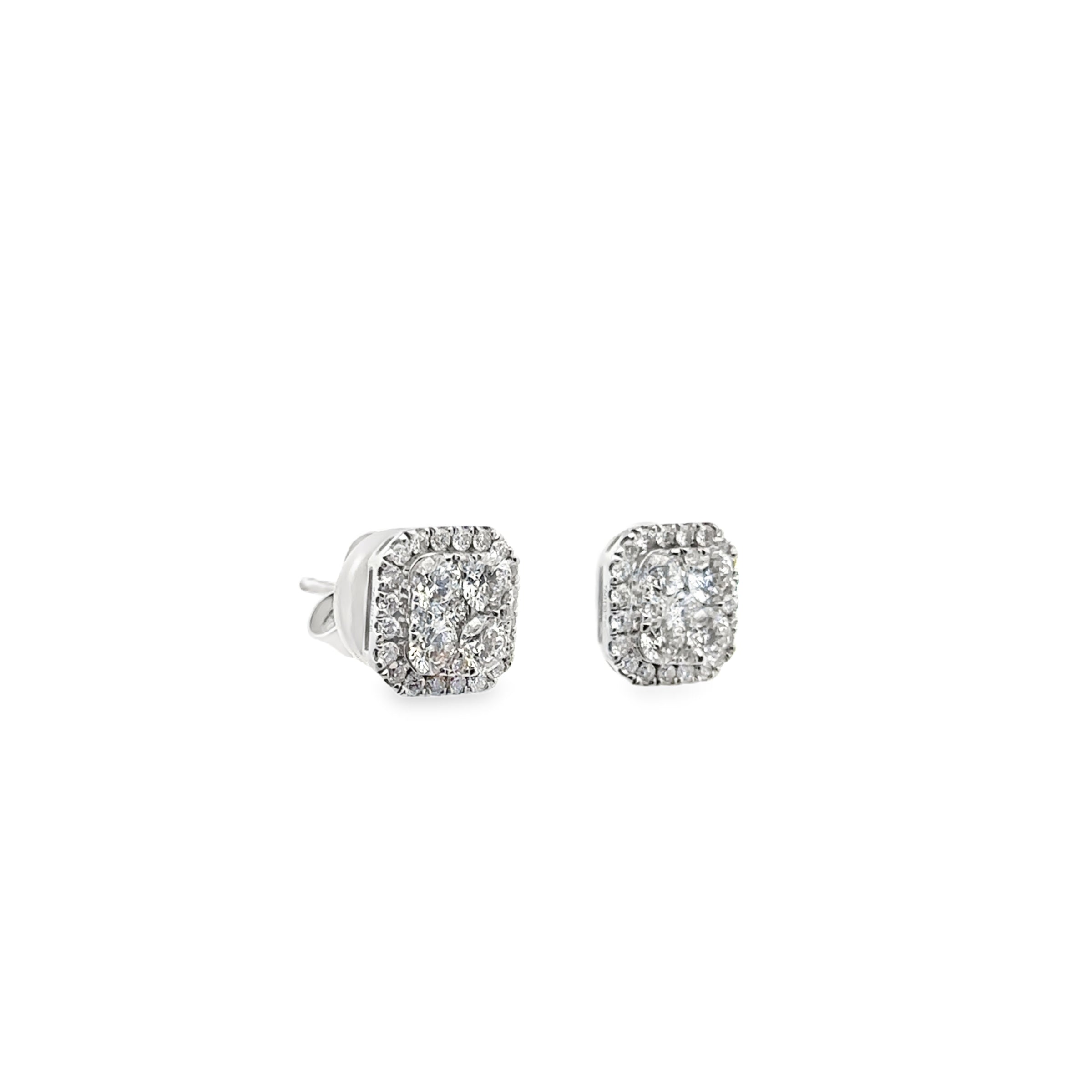 SQUARE 4 TIP DIAMOND STUDS