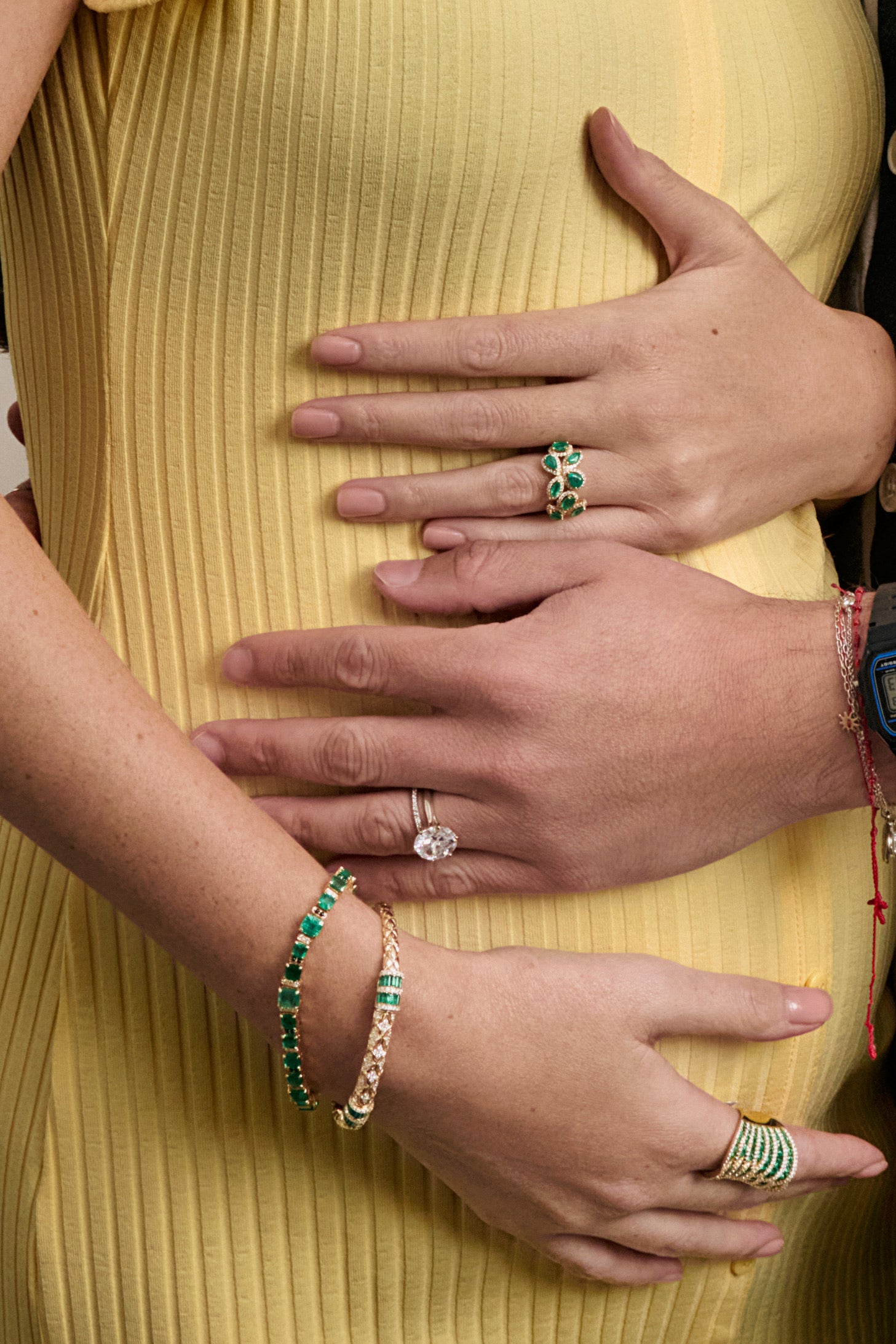 EMERALD AND SPINEL DIAMOND BRACELET