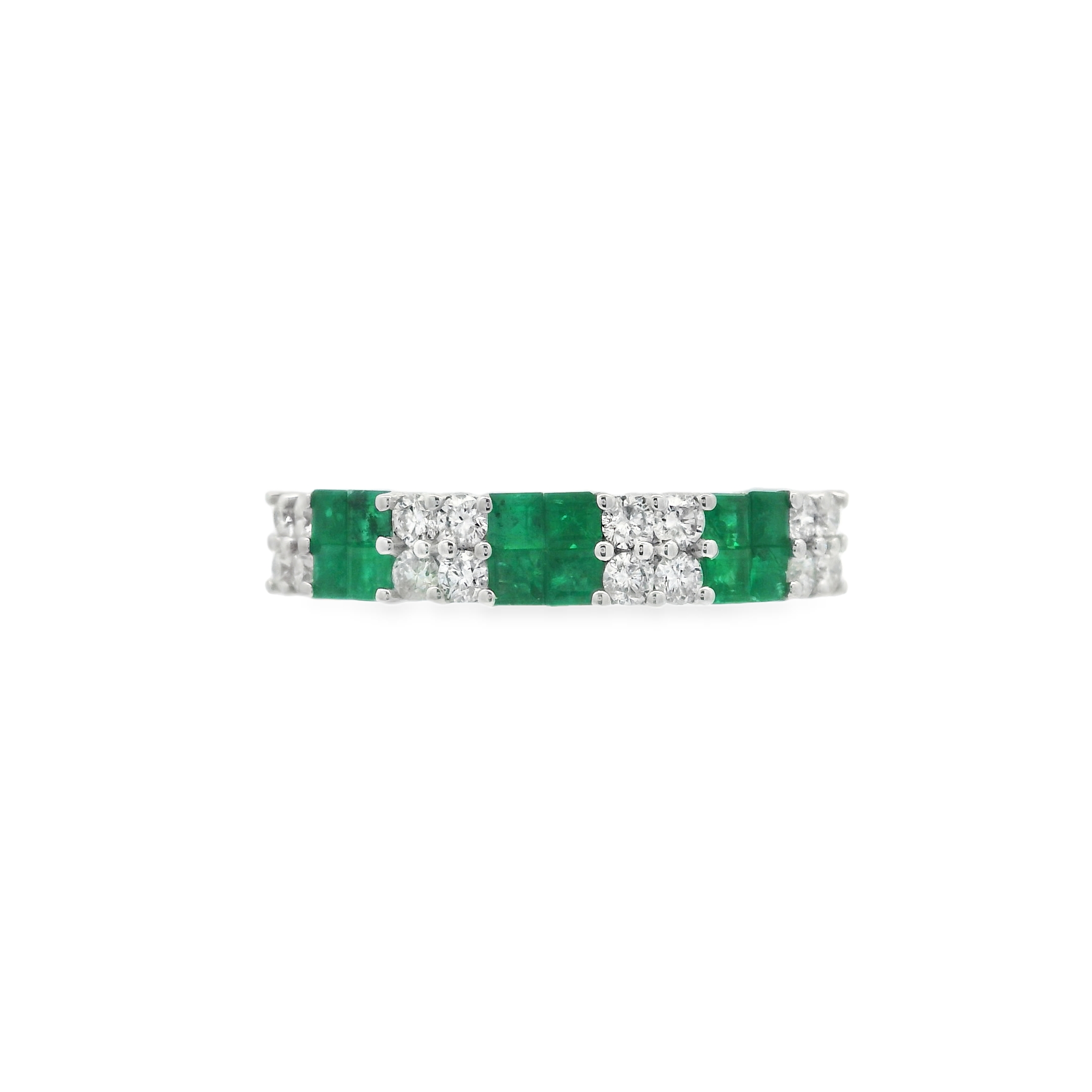 EMERALD AND DIAMOND BAND