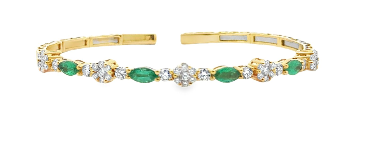 EMERALD AND DIAMOND CUFF