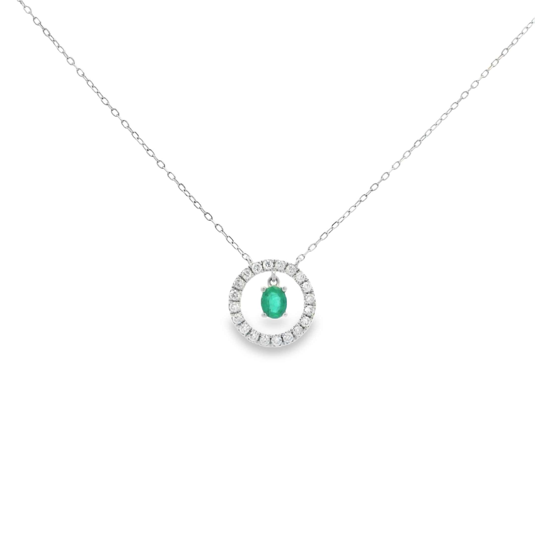 EMERALD DROP DIAMOND PENDANT