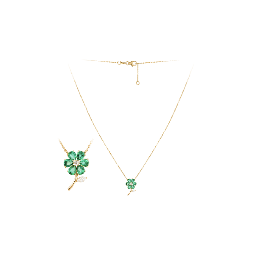 EMERALD FLOWER NECKLACE