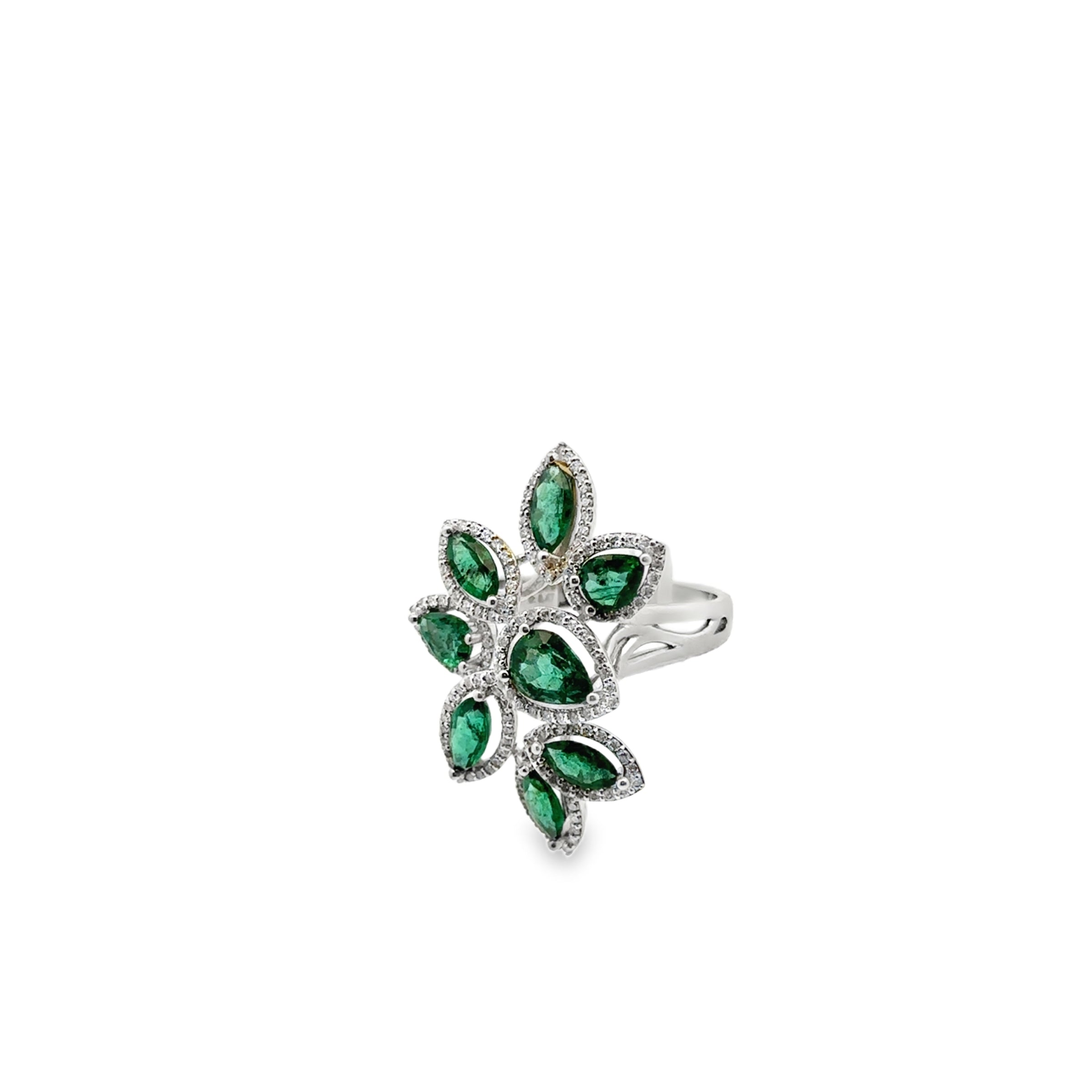 EMERALD LEAVES RING