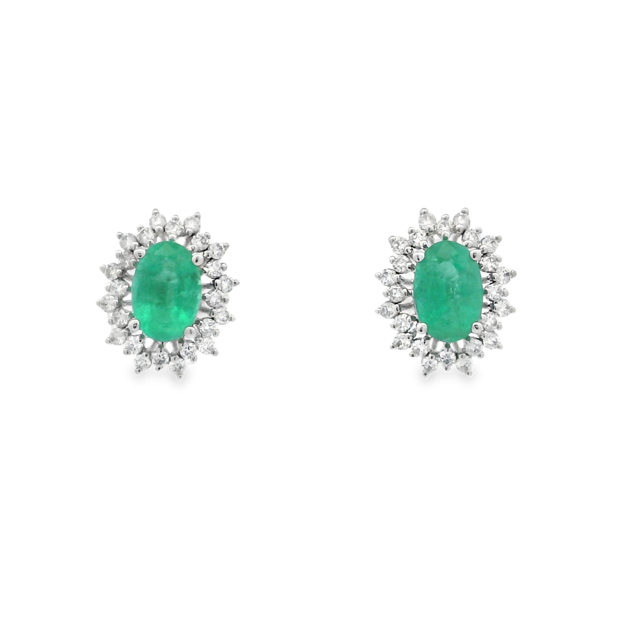 EMERALD OVAL STUDS