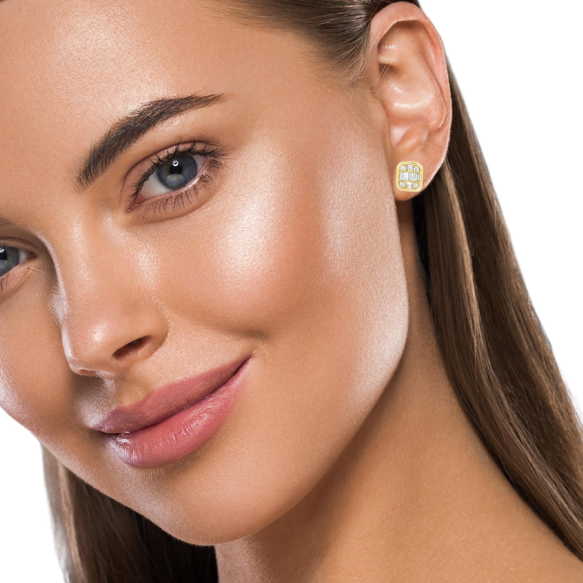 GRID GLEAM DIAMOND EARRINGS