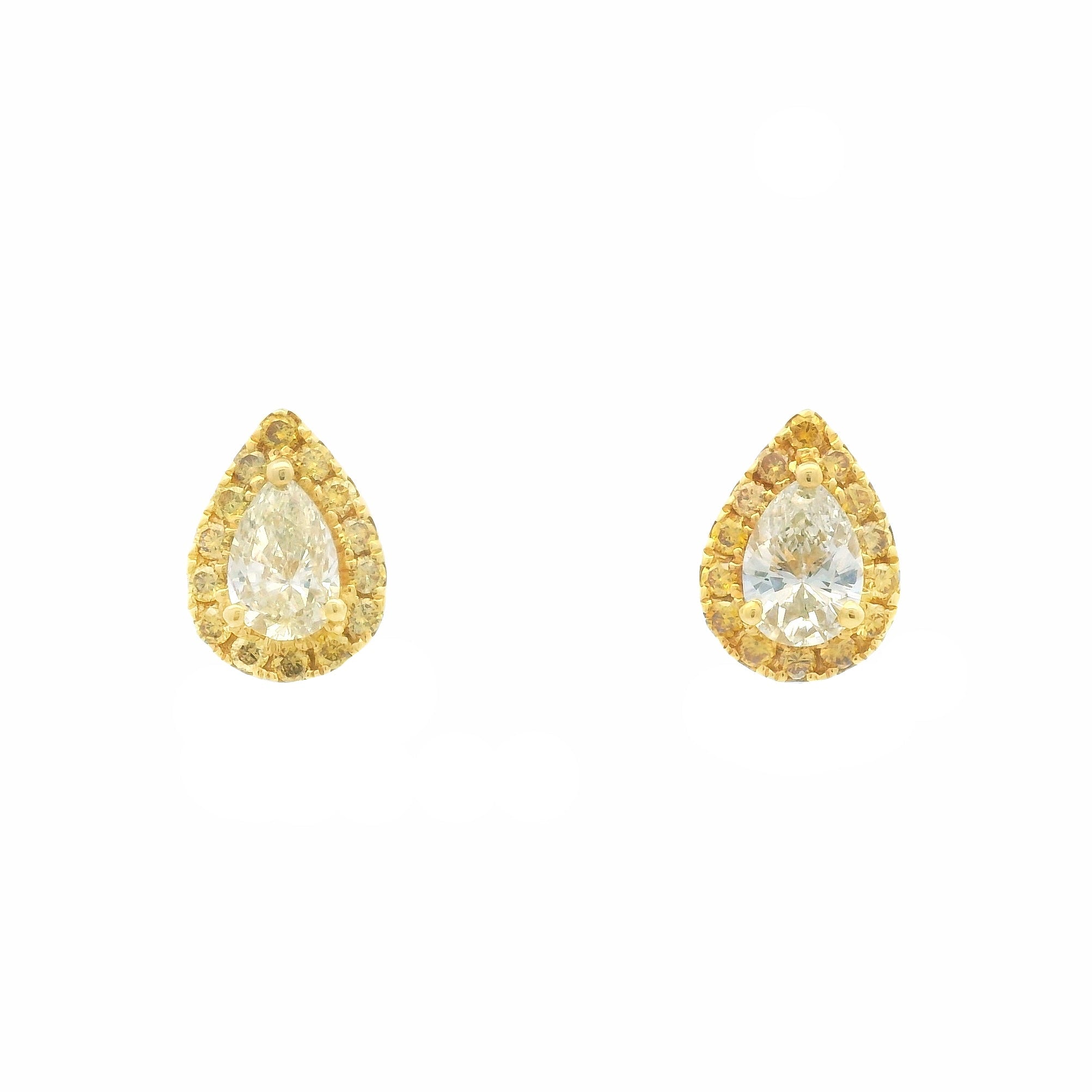 YELLOW DIAMOND DROP STUDS