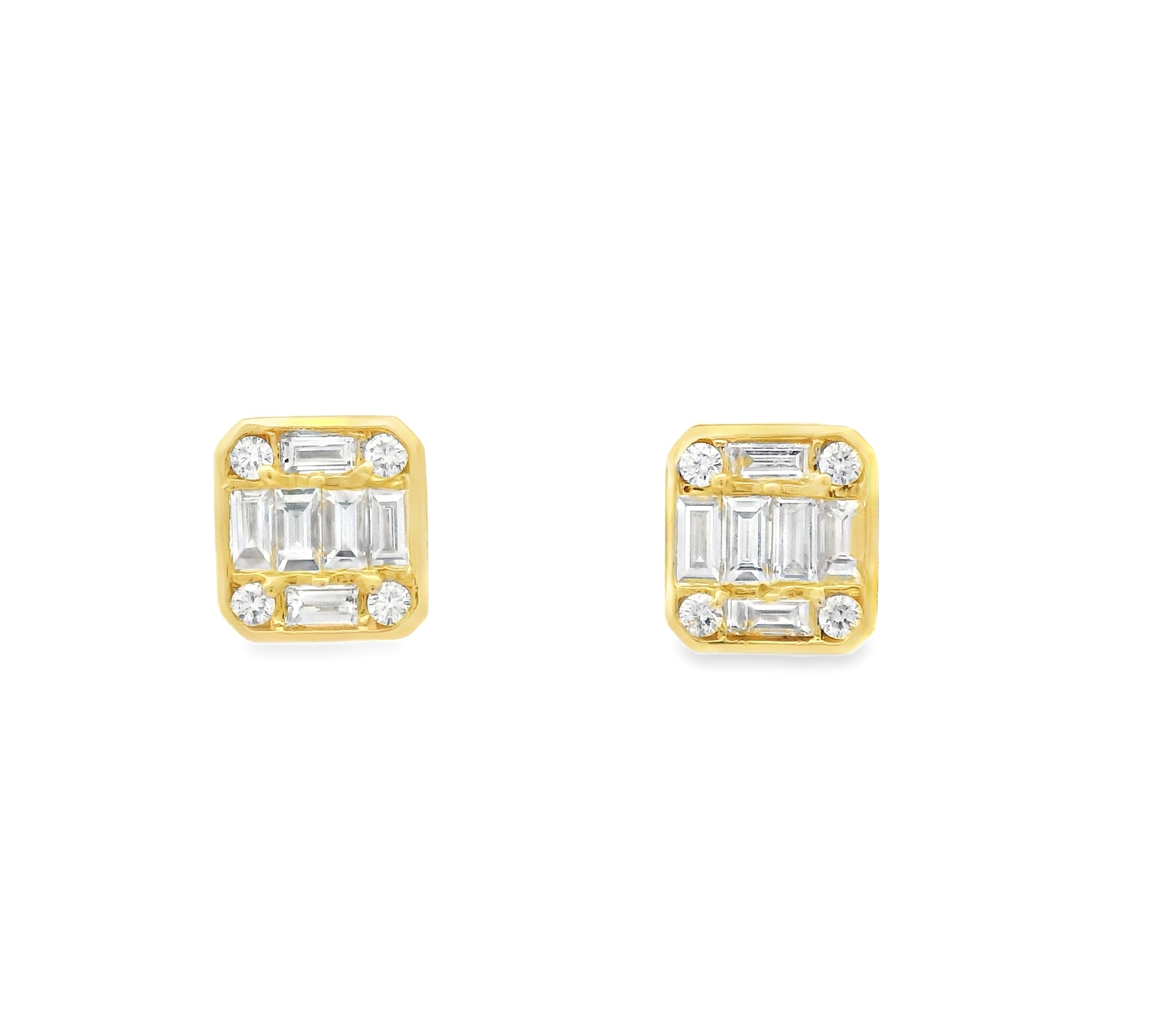 GRID GLEAM SQUARE DIAMOND EARRINGS