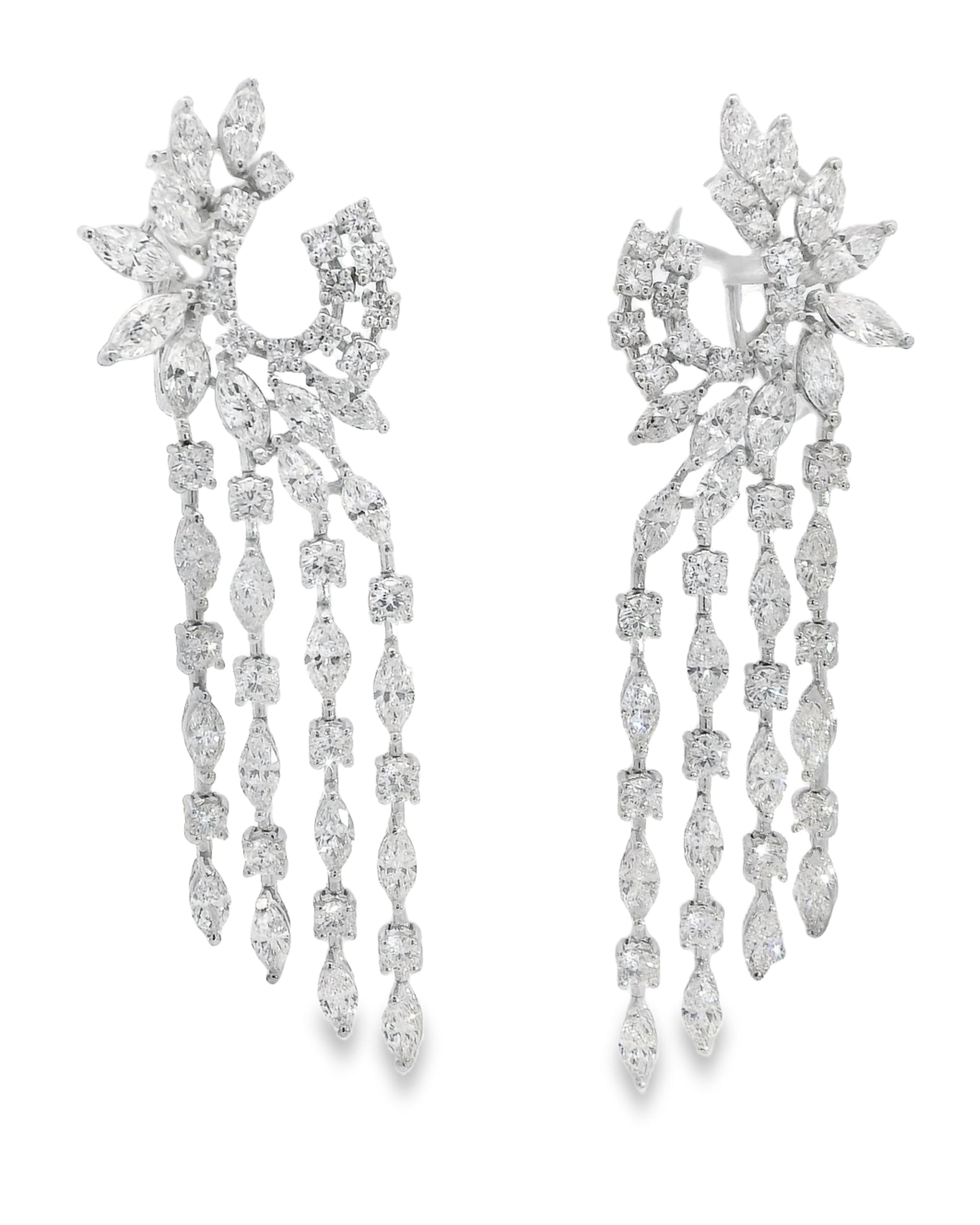 RAINDROP RADIANCE DIAMOND DANGLE EARRINGS