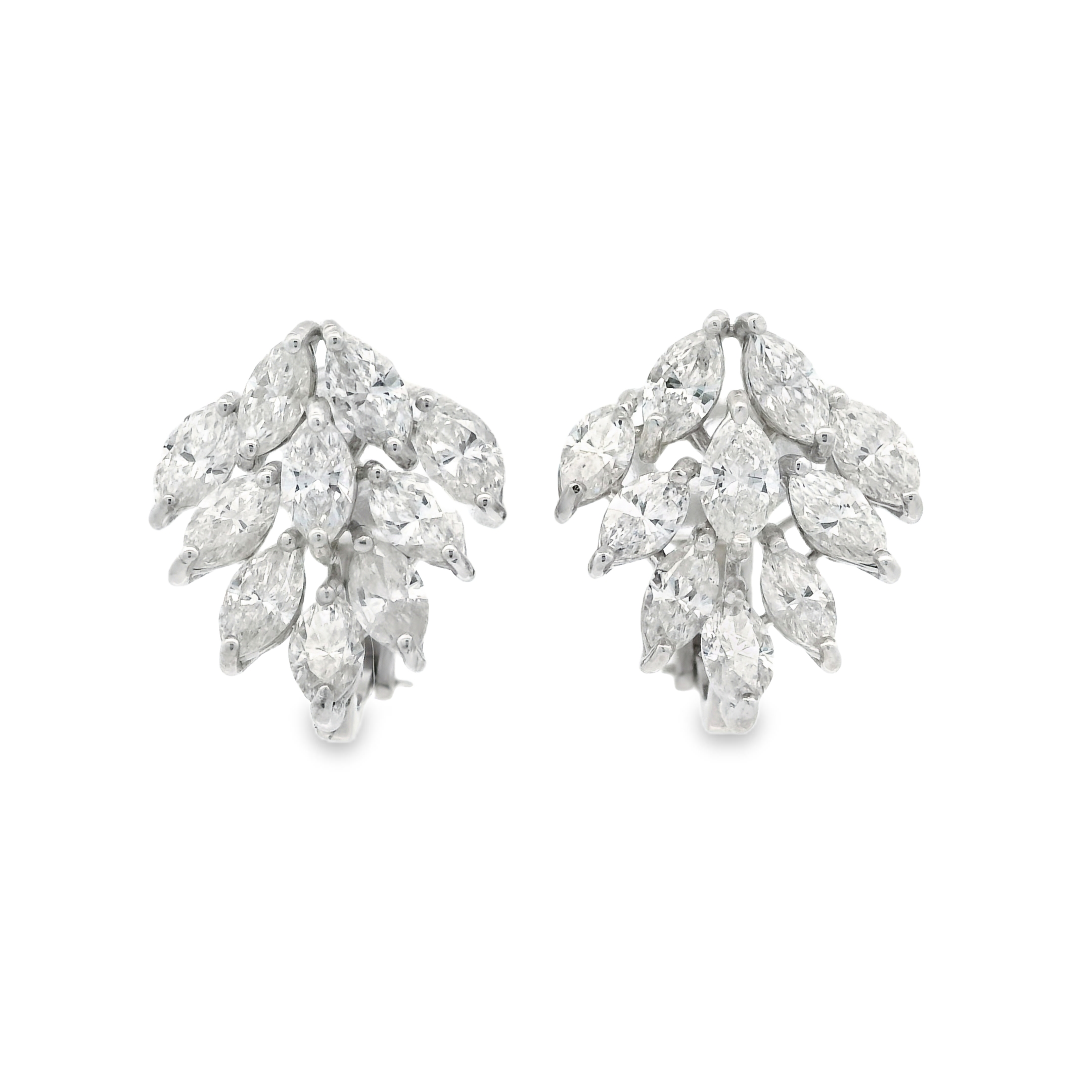 FLOWER DROP DIAMOND EARRINGS
