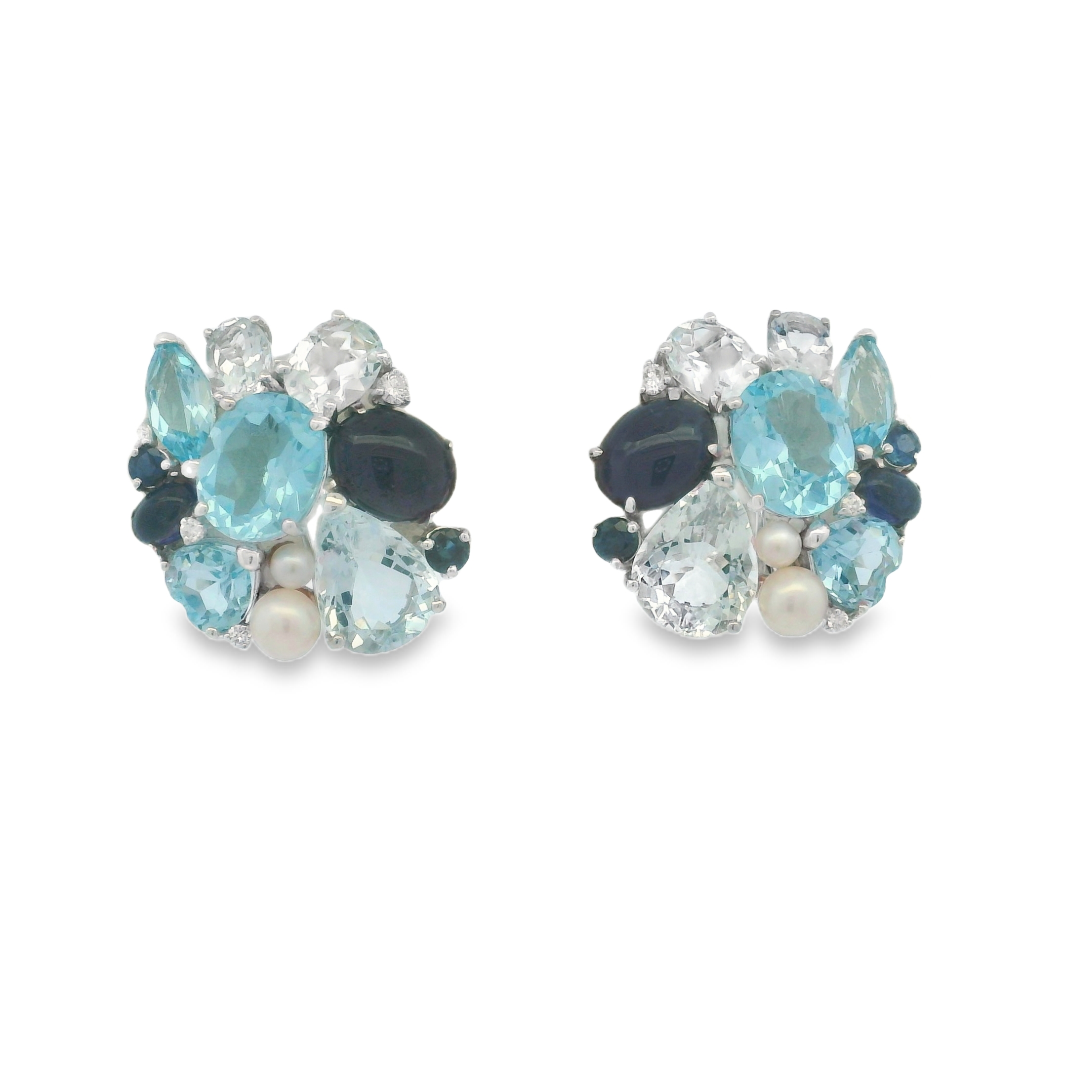 GEMSTONE & PEARL DIAMOND CLUSTERS