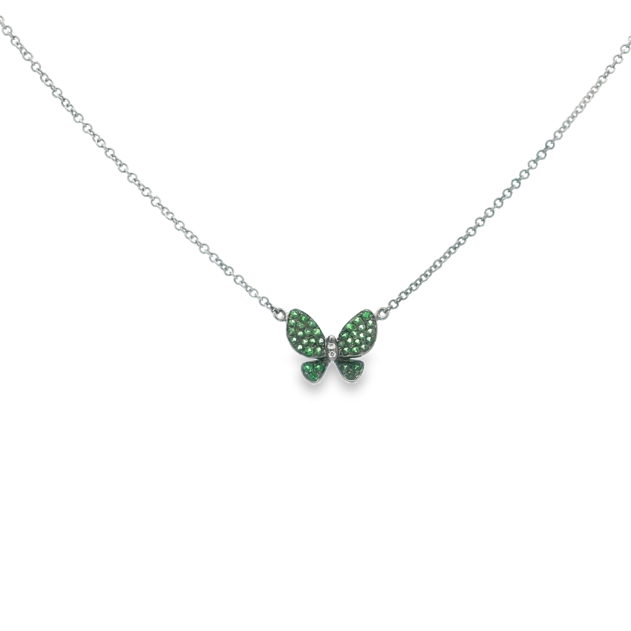 GREEN GARNET BUTTERFLY NECKLACE