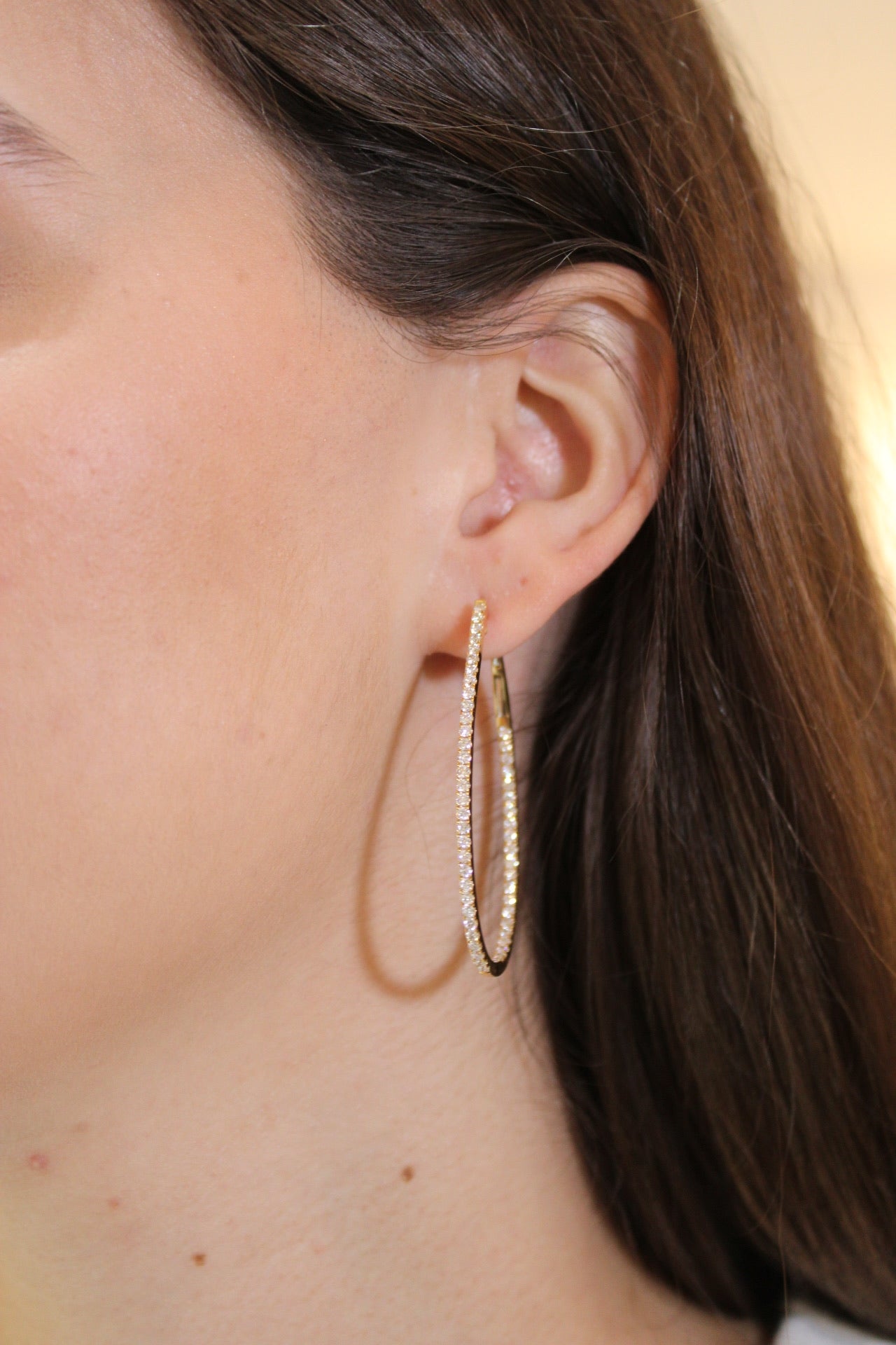 YELLOW GOLD DIAMOND ETERNITY HOOPS