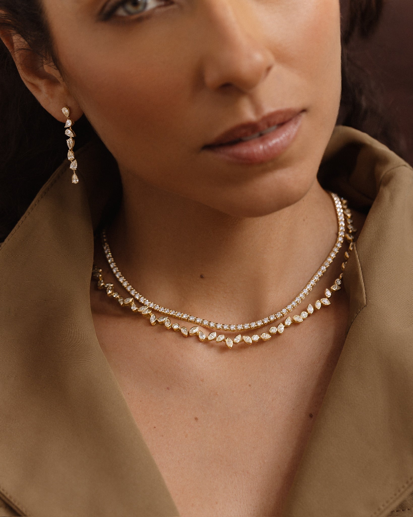 GOLDEN CASCADE DROP EARRINGS