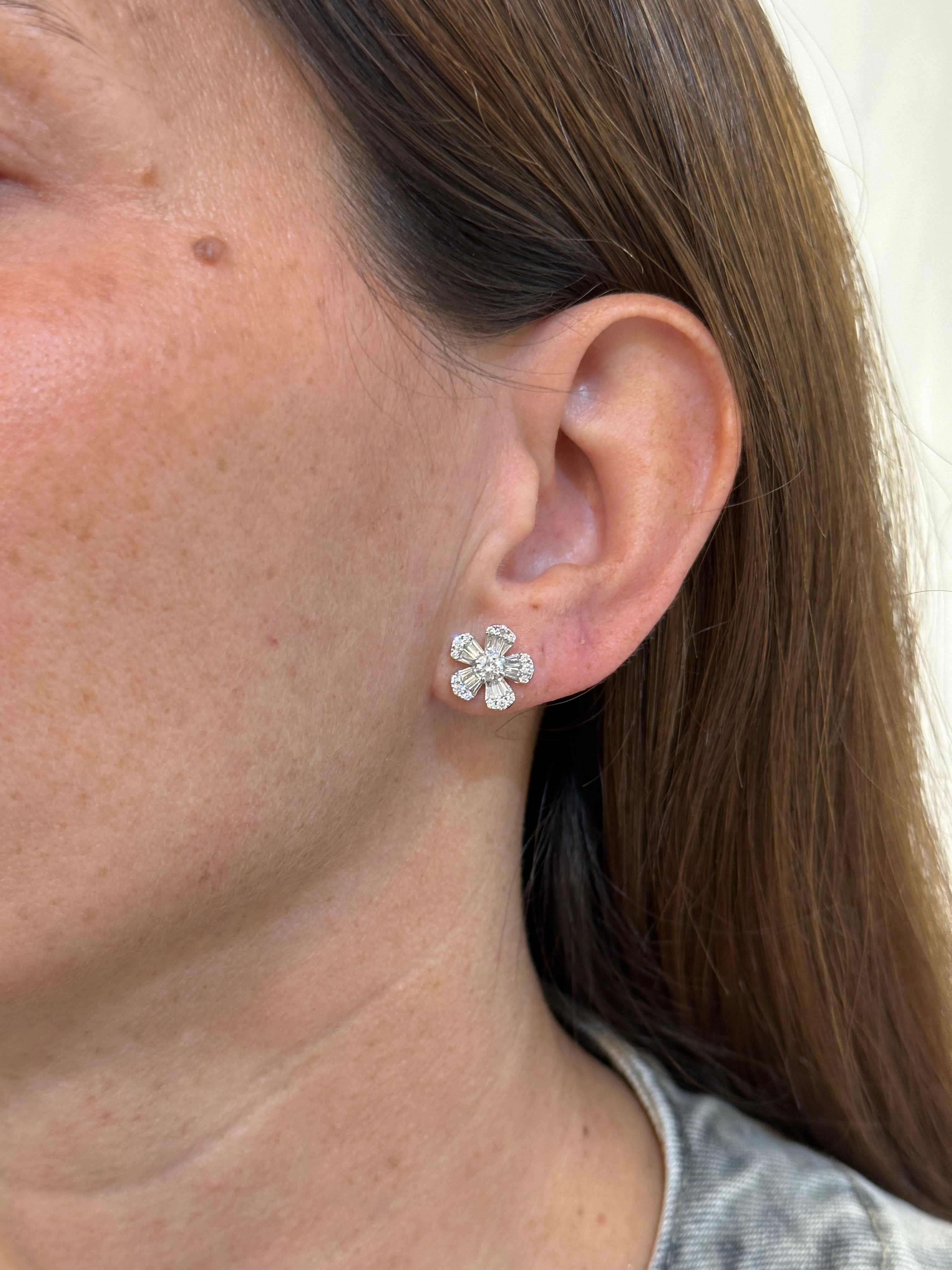 DIAMOND FLOWER STUDS