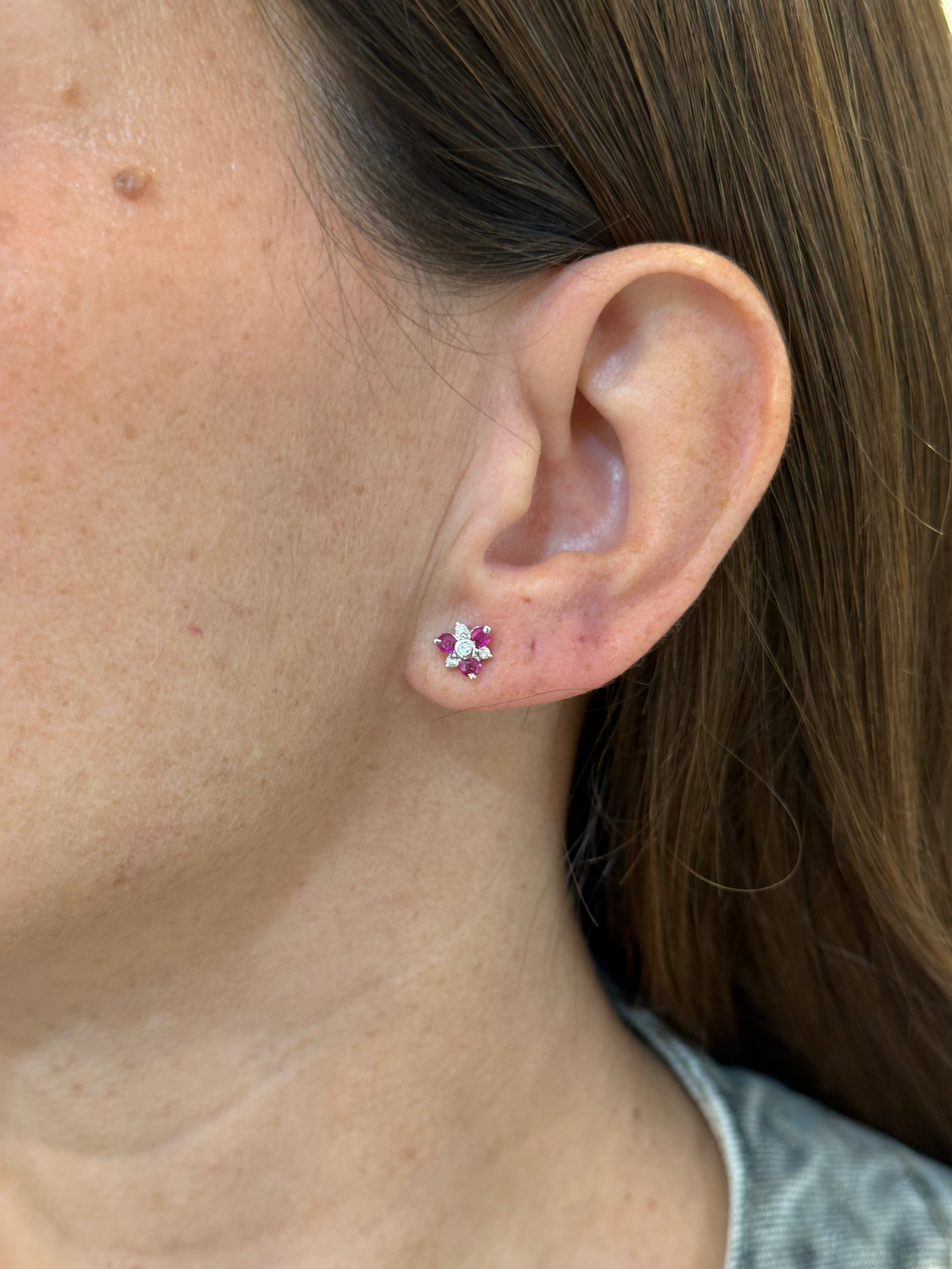 RUBY FLOWER EARRINGS
