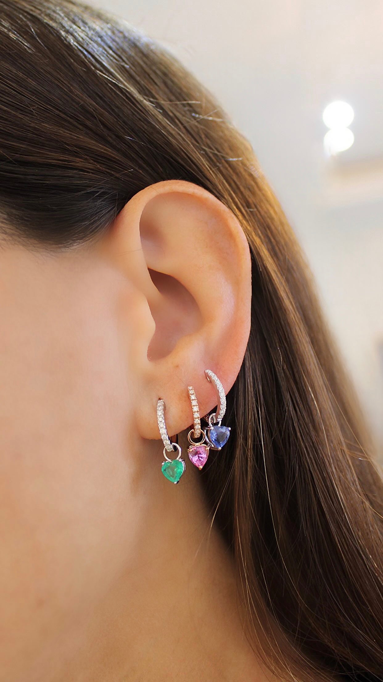 BLUE SAPPHIRE HEART DANGLE