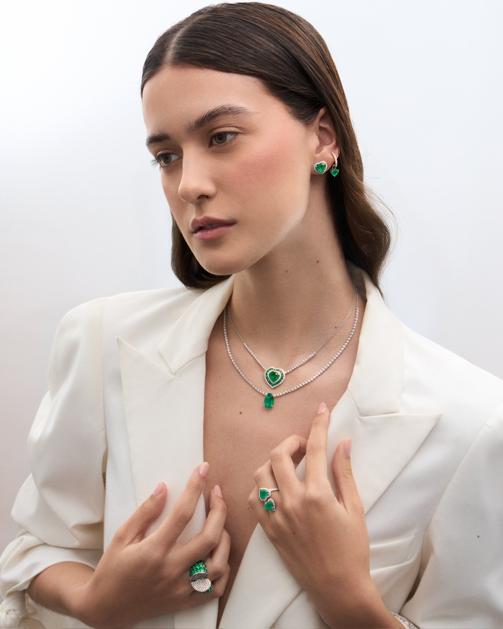 EMERALD DROP DIAMOND CHOKER