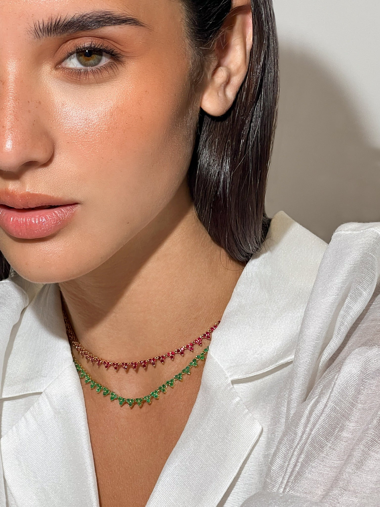 TRIPLE EMERALD FULL NECKLACE