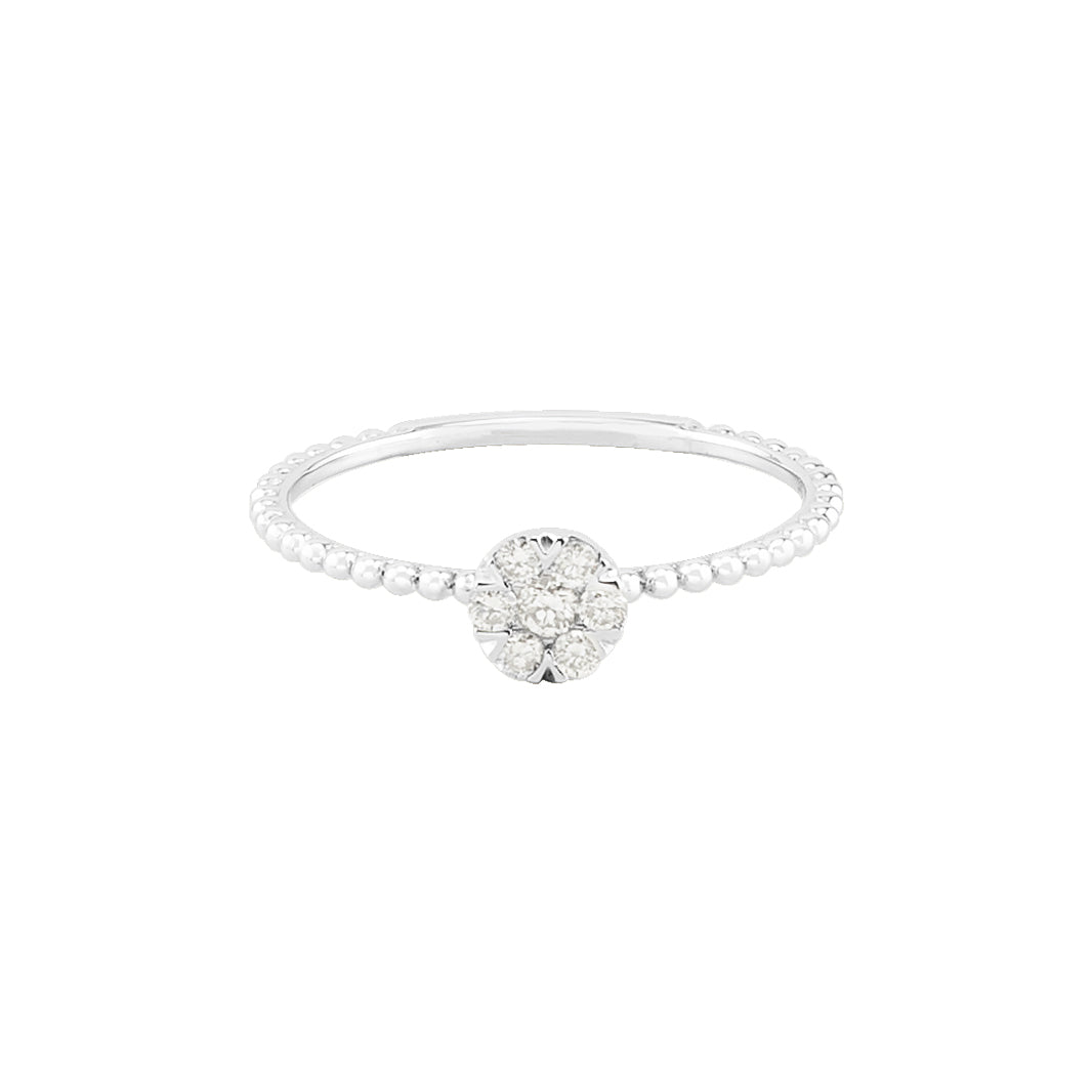 DIAMOND BEADED STACKABLE RING