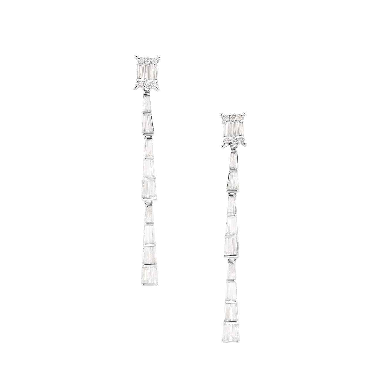 BAGUETTE LONG DIAMONDS EARRINGS