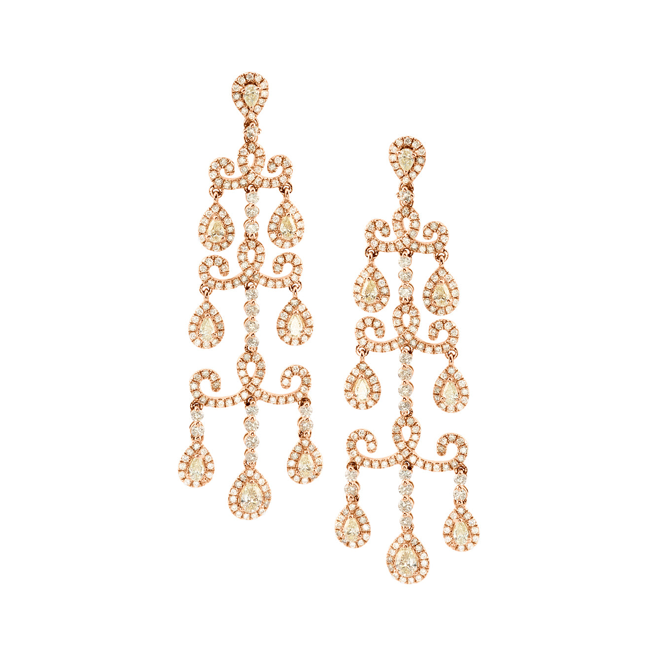 YELLOW DIAMOND CHANDELIER EARRINGS