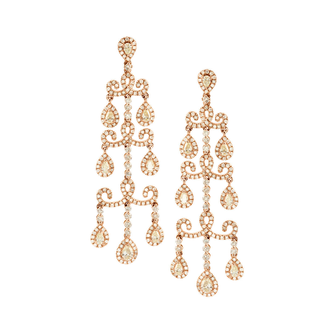 YELLOW DIAMOND CHANDELIER EARRINGS