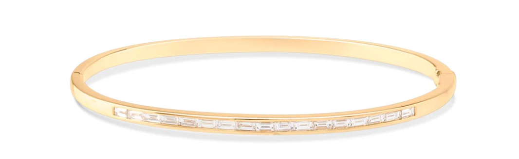 LINE DIAMOND BANGLE YELLOW GOLD
