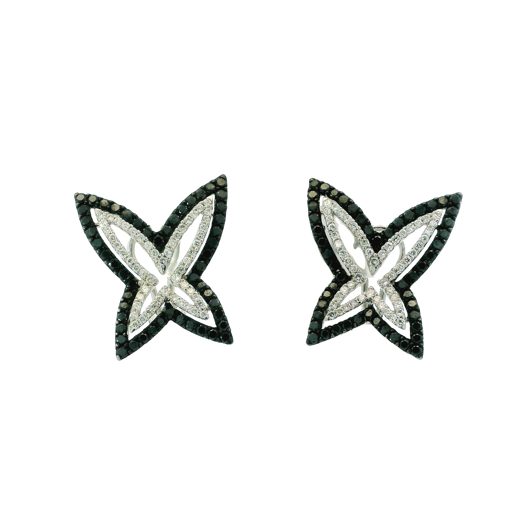BLACK N WHITE BUTTERFLY EARRINGS
