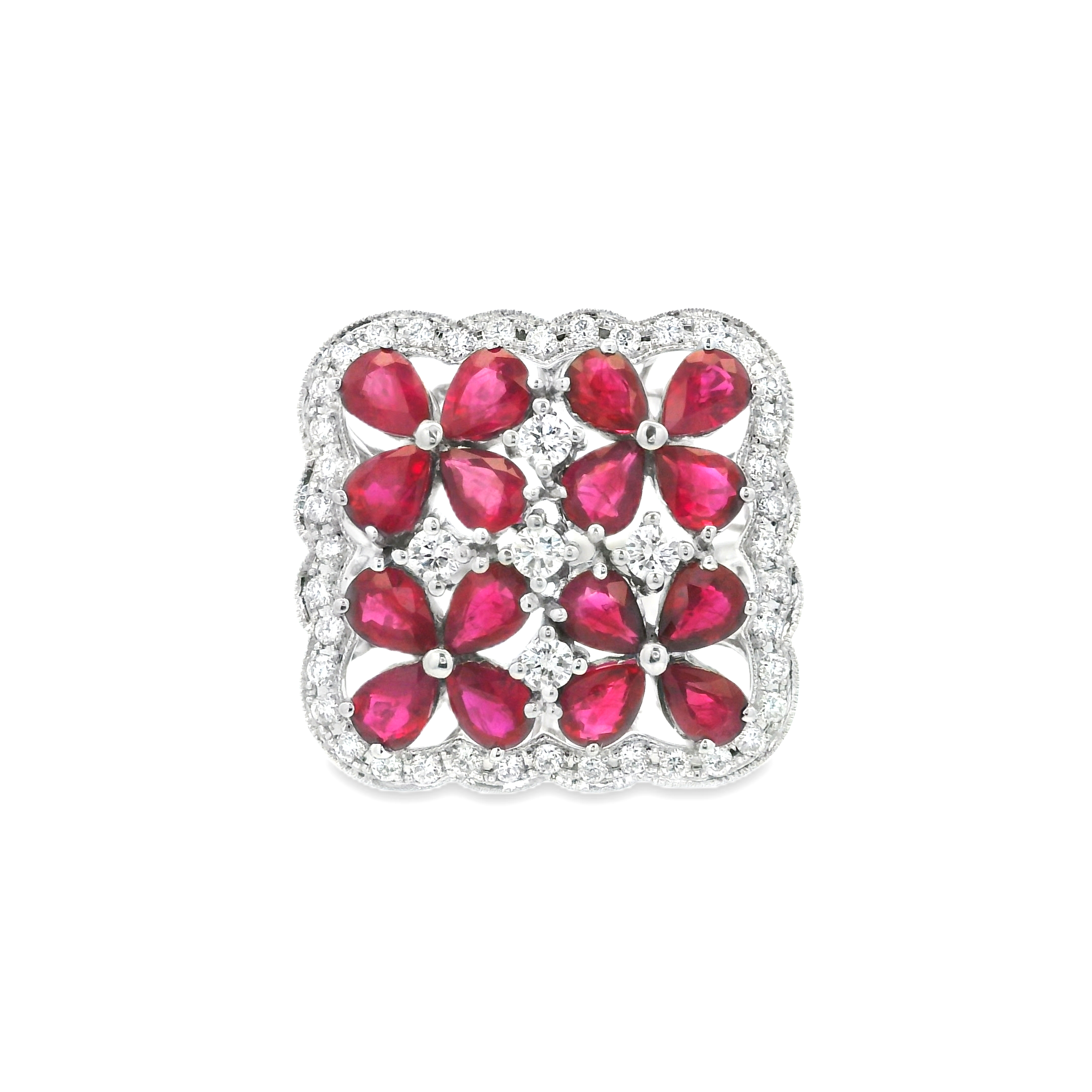 MULTI FLOWER RUBY RING