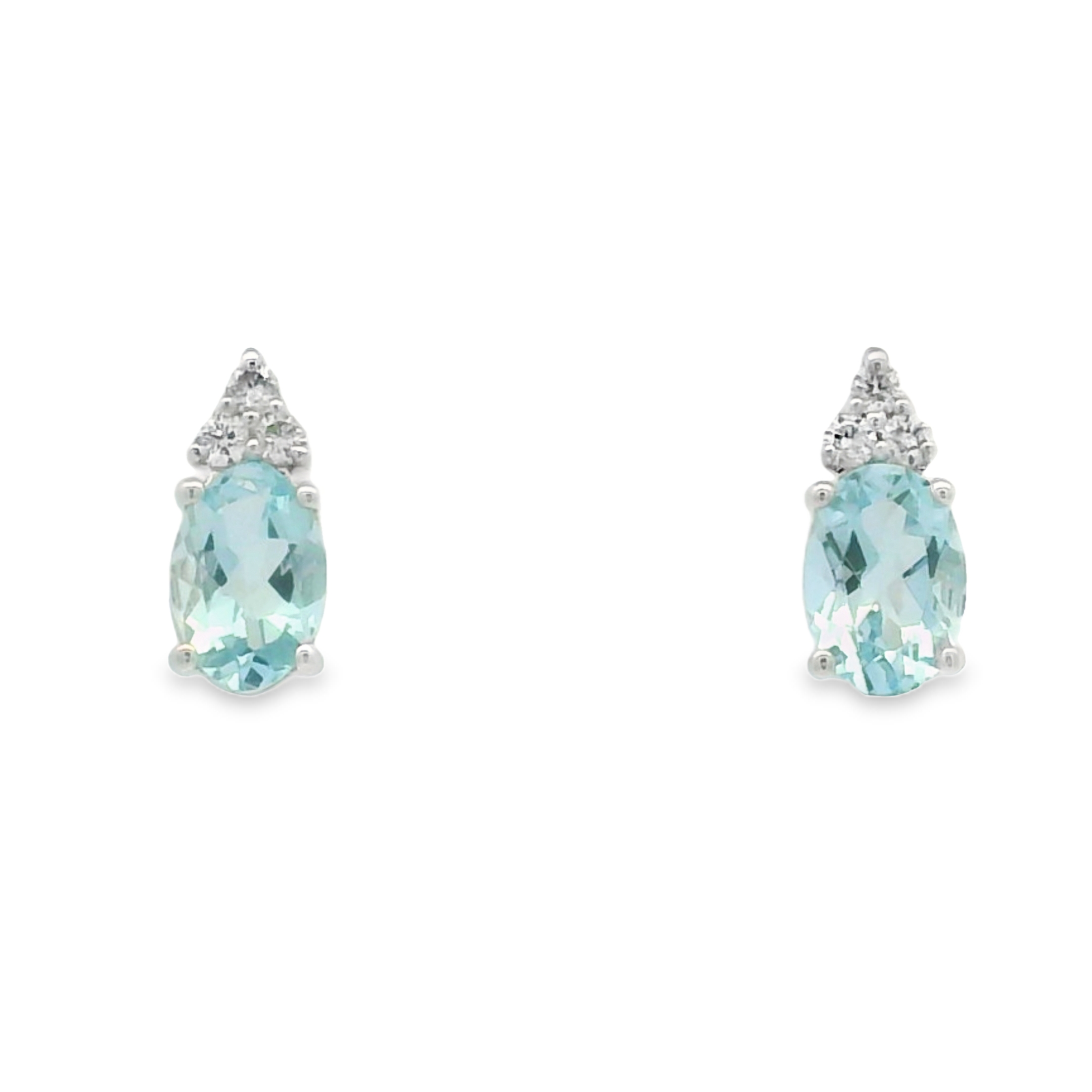 OVAL AQUAMARINE STUDS