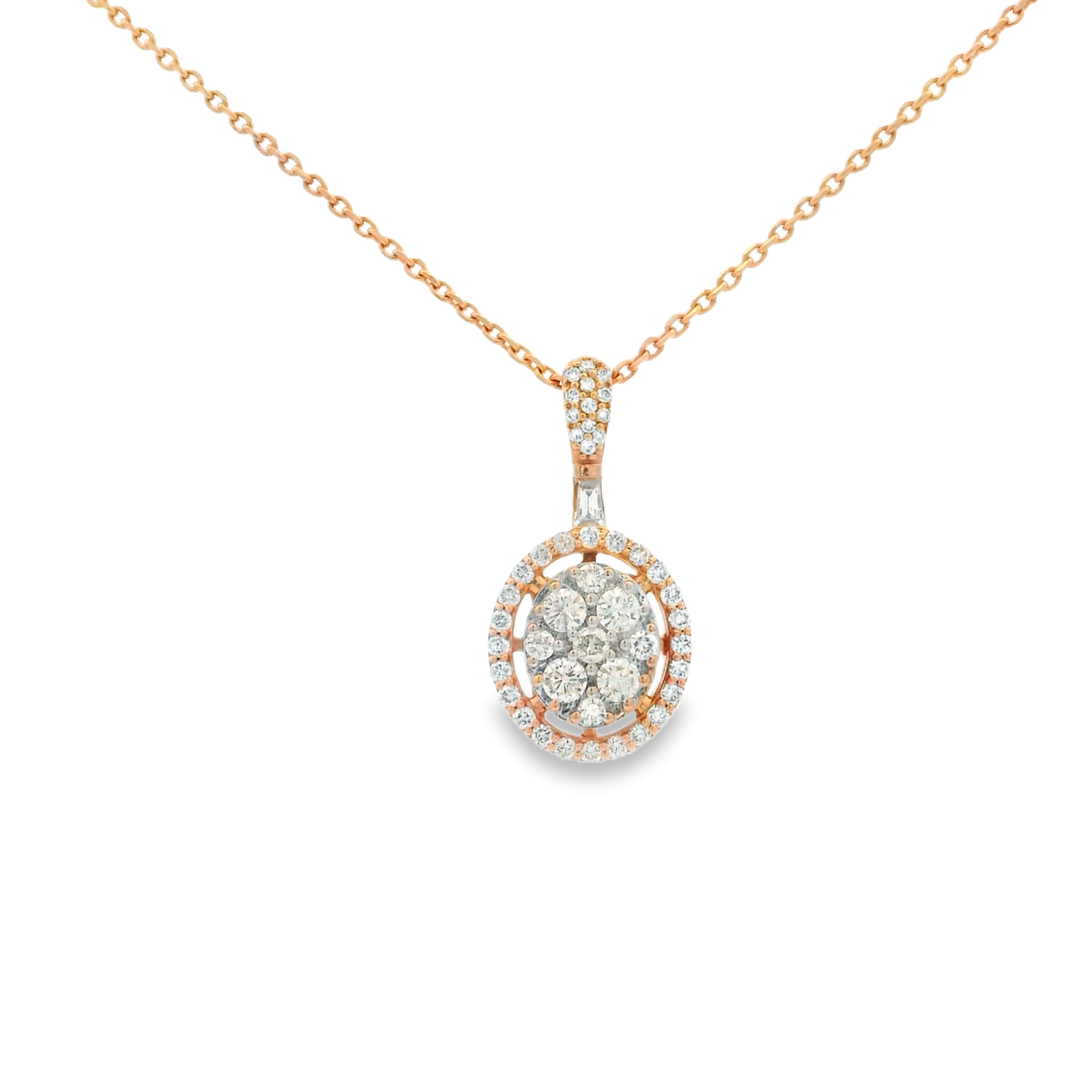 OVAL DIAMOND PENDANT NECKLACE