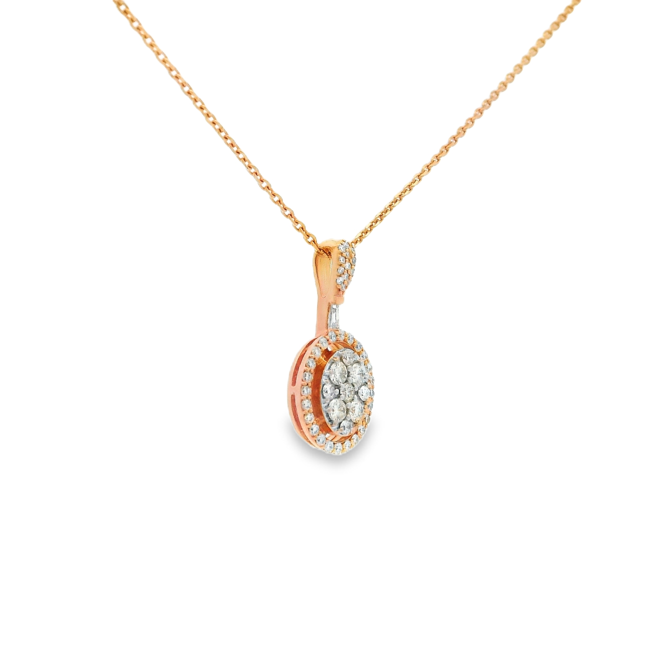 OVAL DIAMOND PENDANT NECKLACE