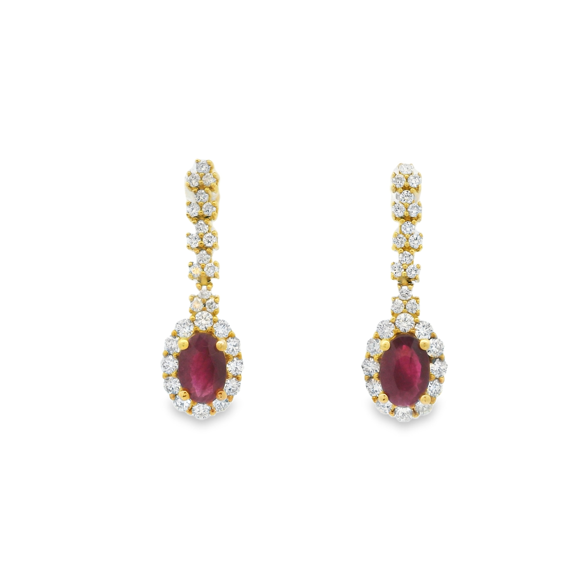 OVAL RUBY DANGLES