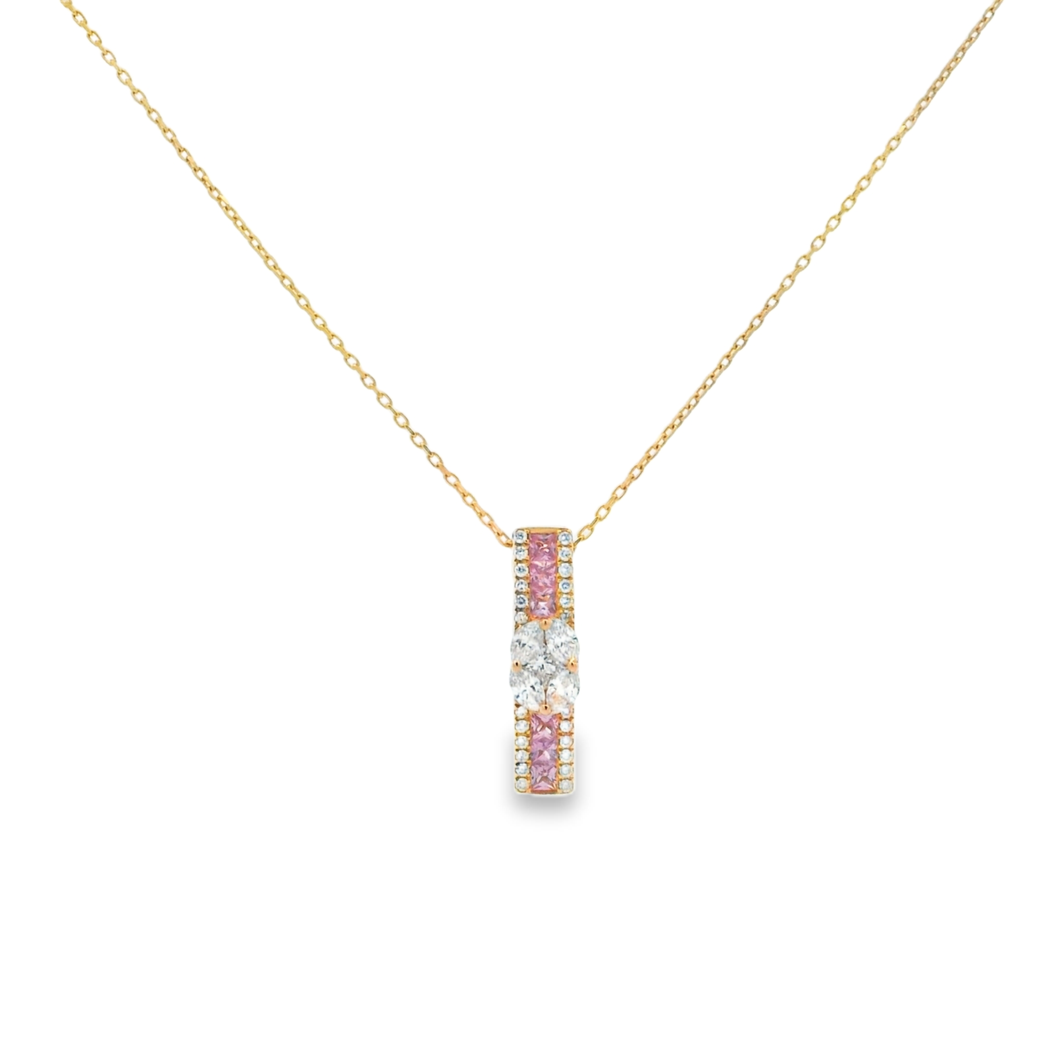 POST PINK SAPPHIRES PENDANT